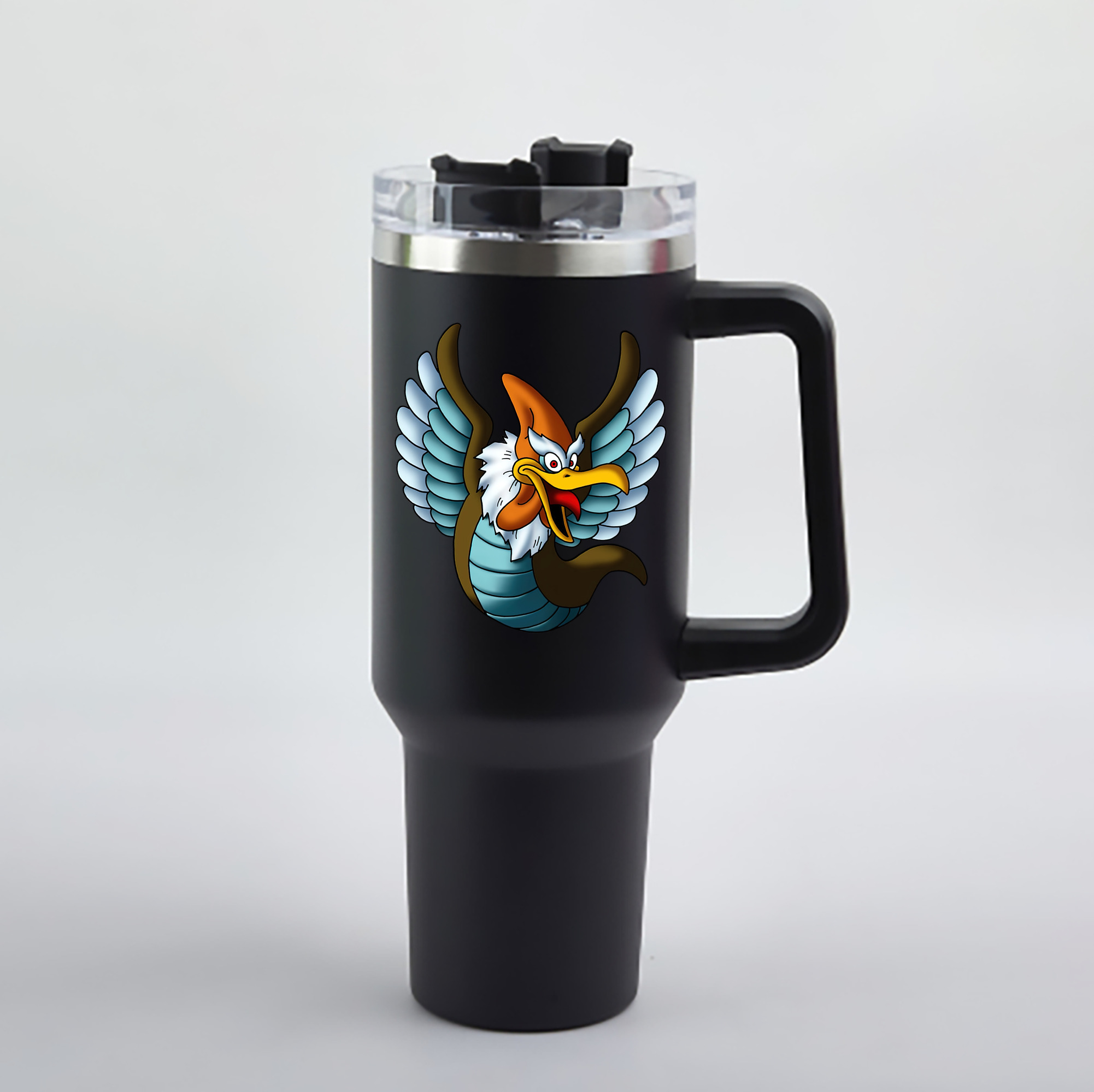 （画像用） ドラゴンクエスト Doragon Kuesuto Dragon Quest 1200mL車用タンブラー - クリスタルステッカー（プラスチックストロー付き）