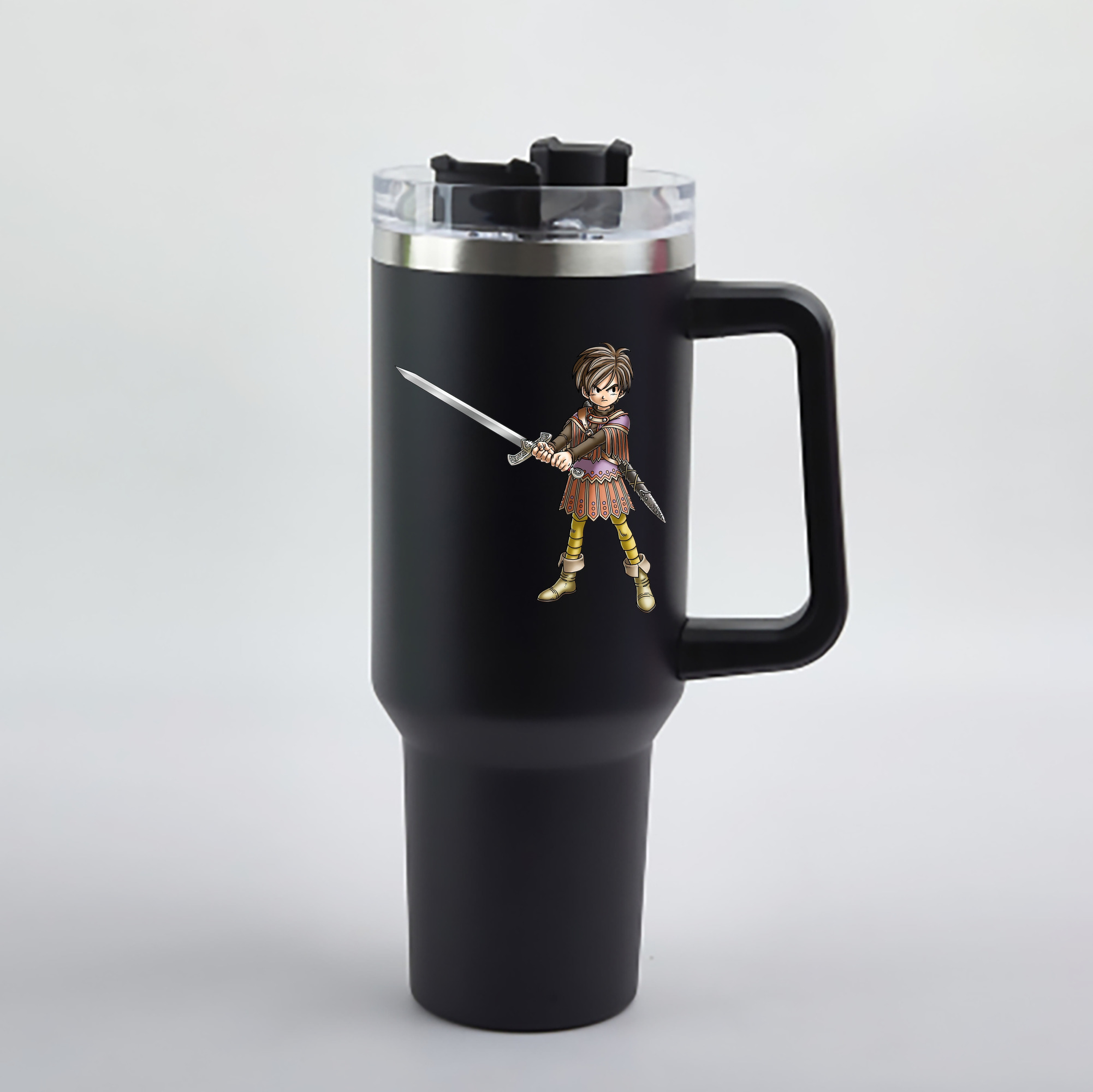 （画像用） ドラゴンクエスト Doragon Kuesuto Dragon Quest 1200mL車用タンブラー - クリスタルステッカー（プラスチックストロー付き）