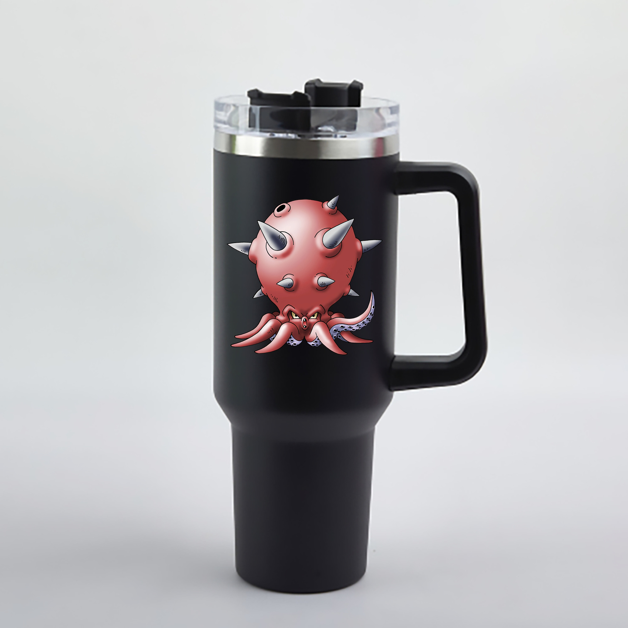 （画像用） ドラゴンクエスト Doragon Kuesuto Dragon Quest 1200mL車用タンブラー - クリスタルステッカー（プラスチックストロー付き）