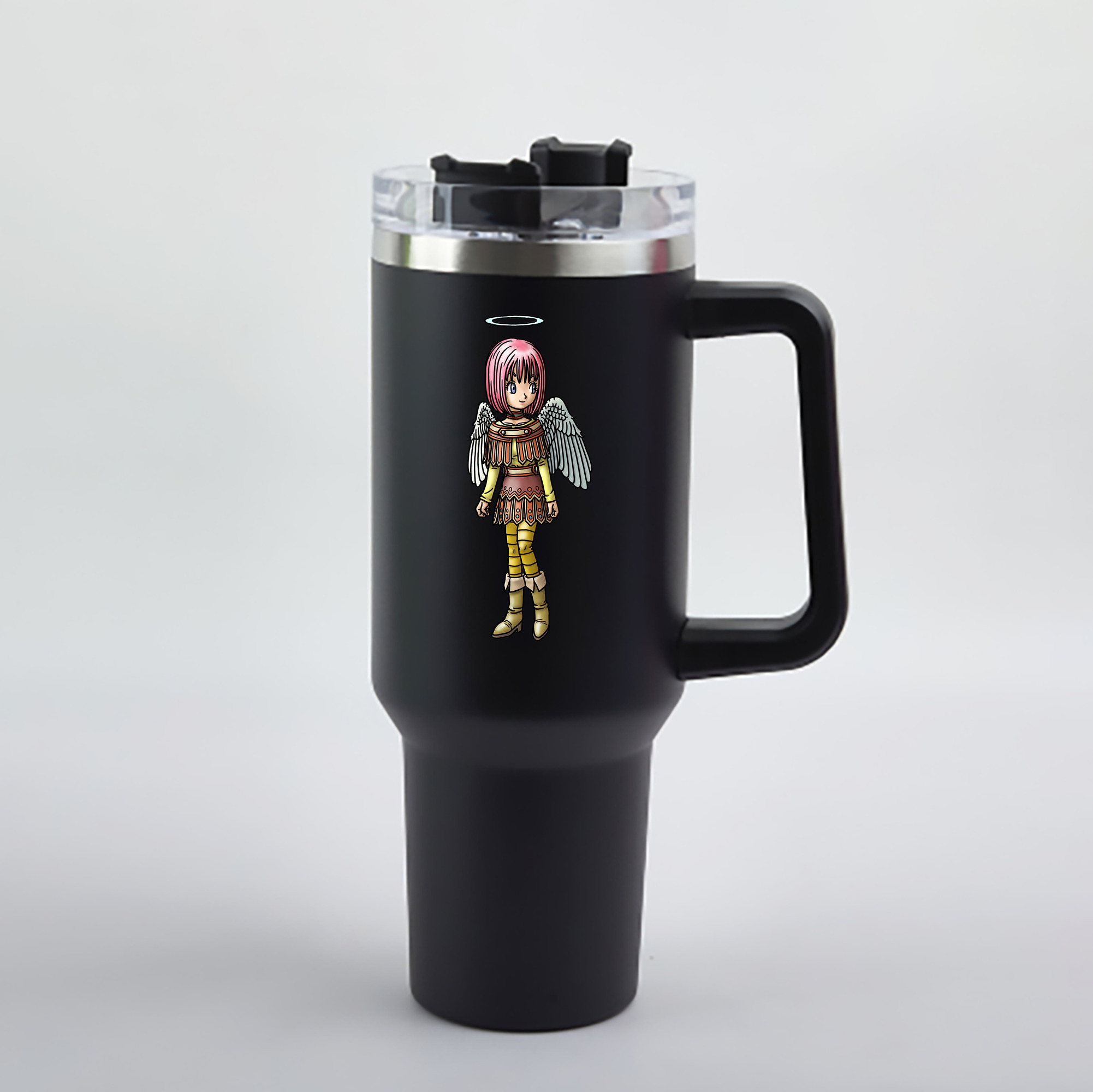 （画像用） ドラゴンクエスト Doragon Kuesuto Dragon Quest 1200mL車用タンブラー - クリスタルステッカー（プラスチックストロー付き）