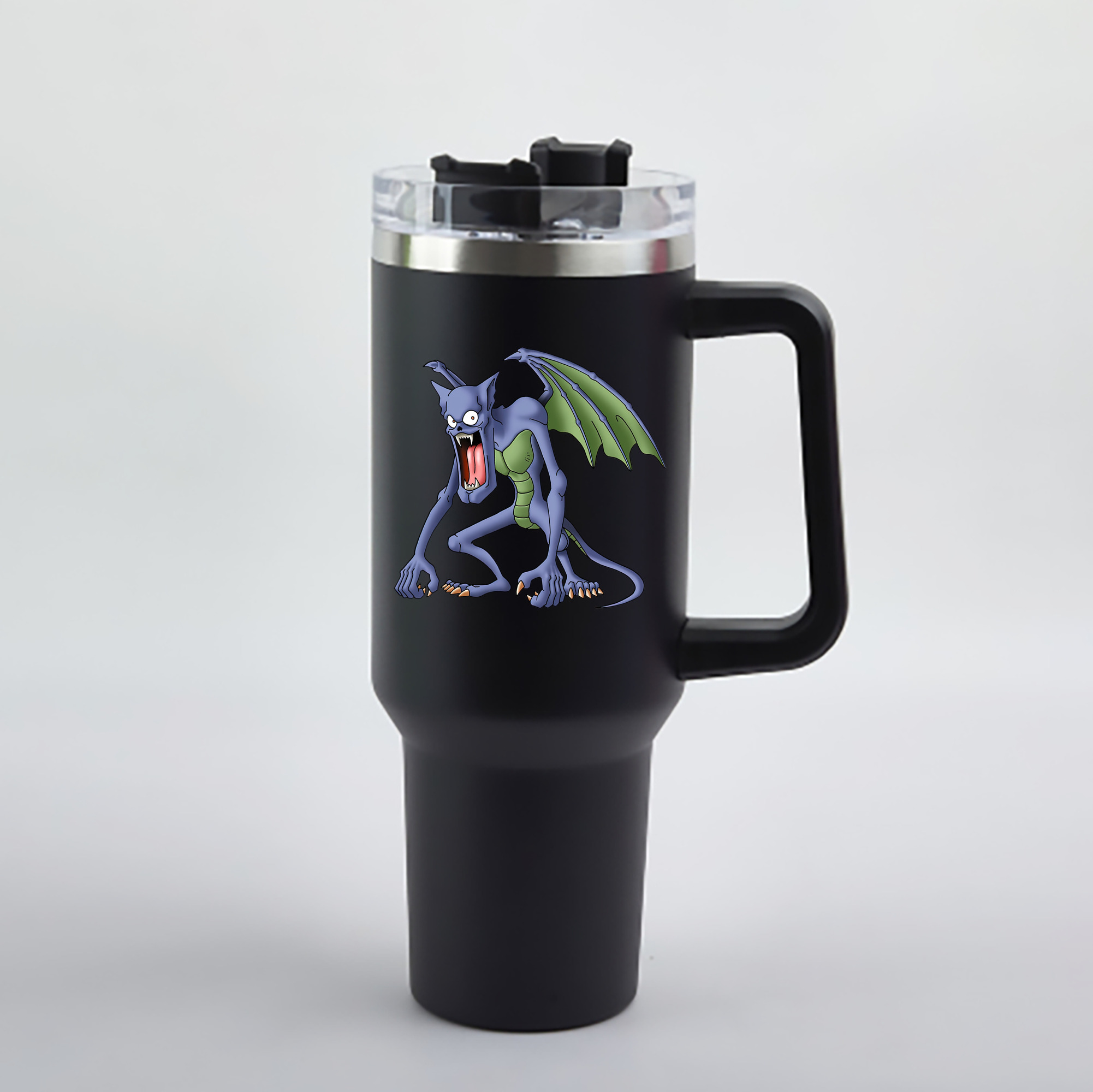 （画像用） ドラゴンクエスト Doragon Kuesuto Dragon Quest 1200mL車用タンブラー - クリスタルステッカー（プラスチックストロー付き）