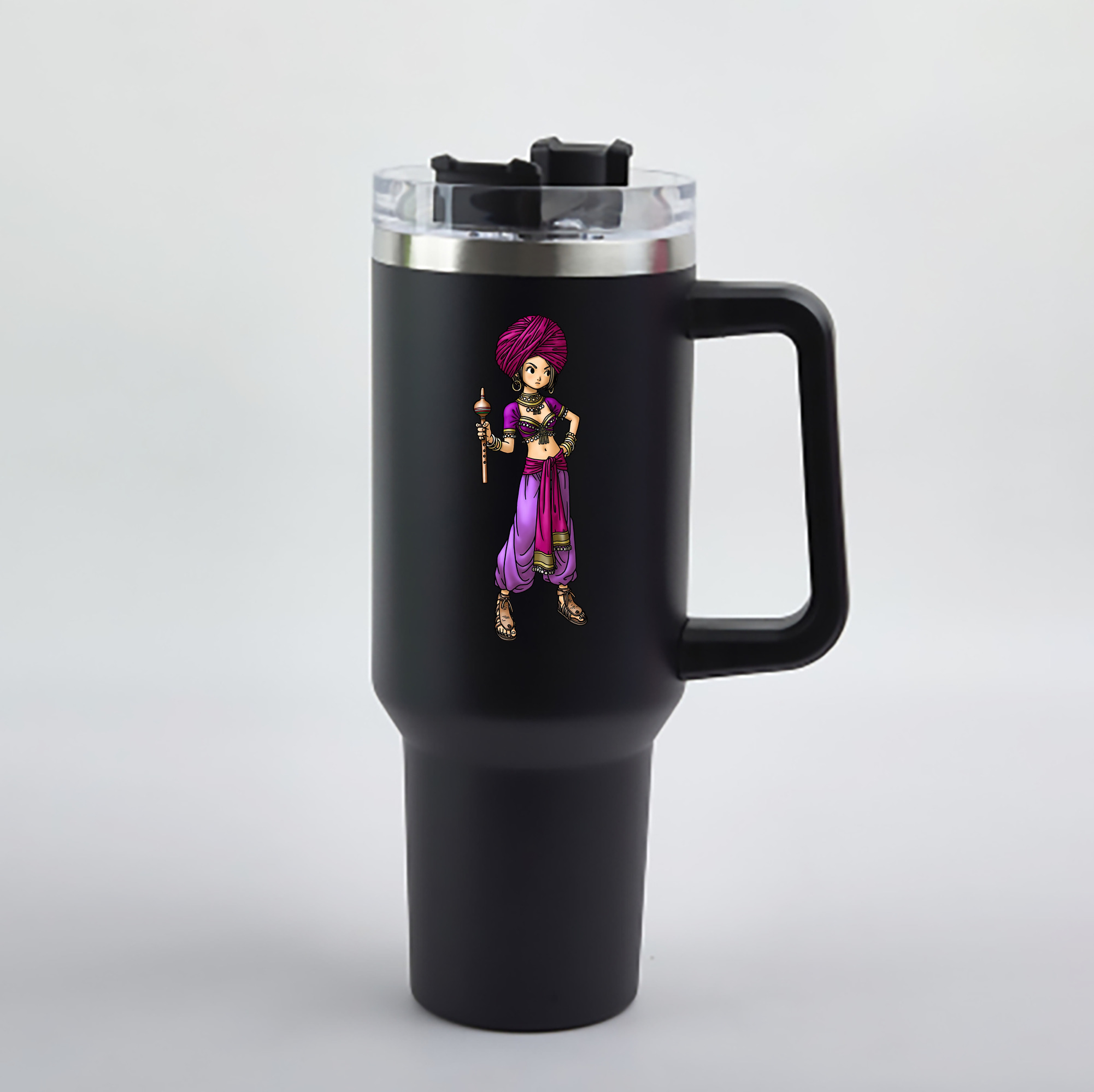 （画像用） ドラゴンクエスト Doragon Kuesuto Dragon Quest 1200mL車用タンブラー - クリスタルステッカー（プラスチックストロー付き）