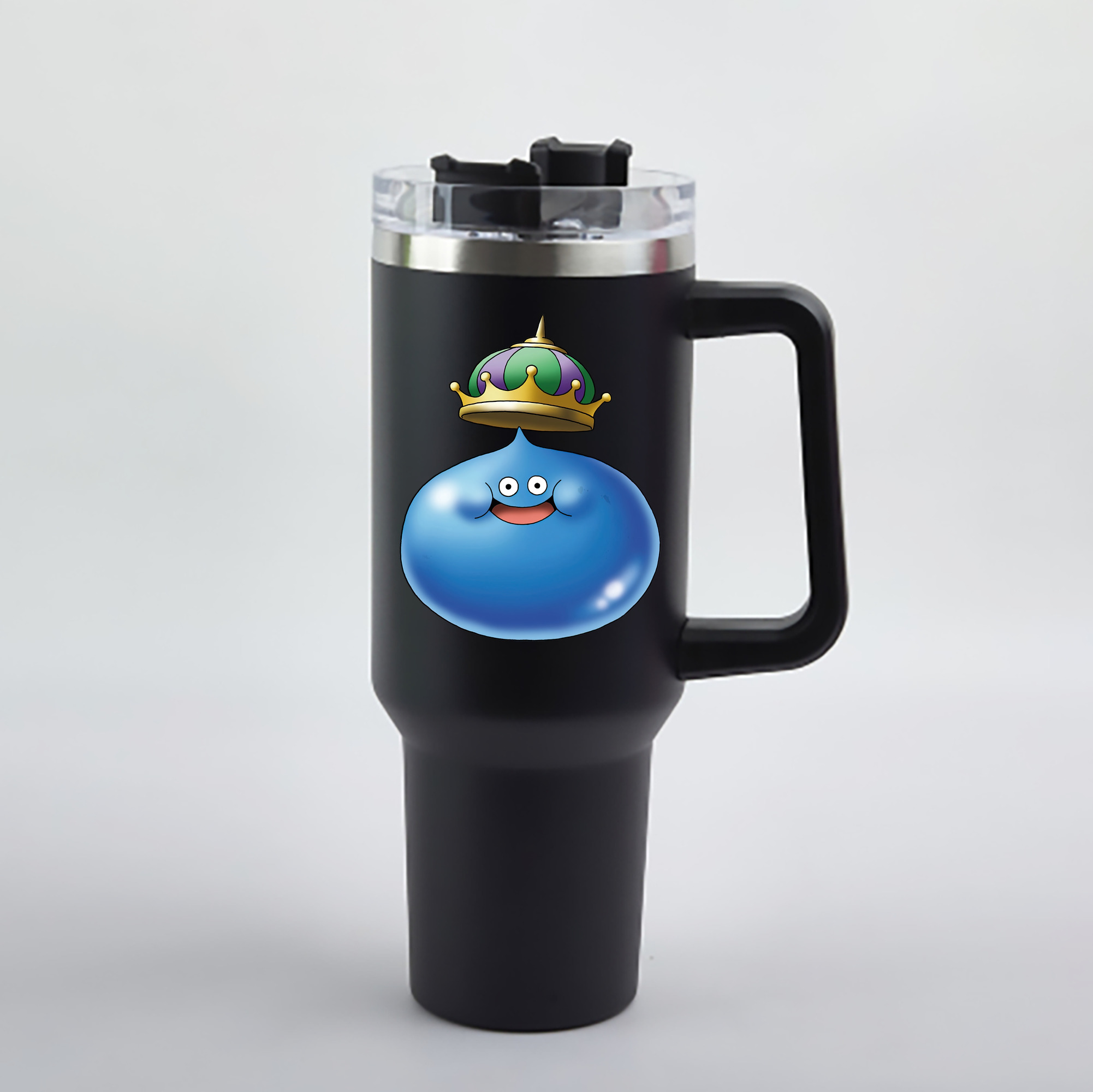 （画像用） ドラゴンクエスト Doragon Kuesuto Dragon Quest 1200mL車用タンブラー - クリスタルステッカー（プラスチックストロー付き）
