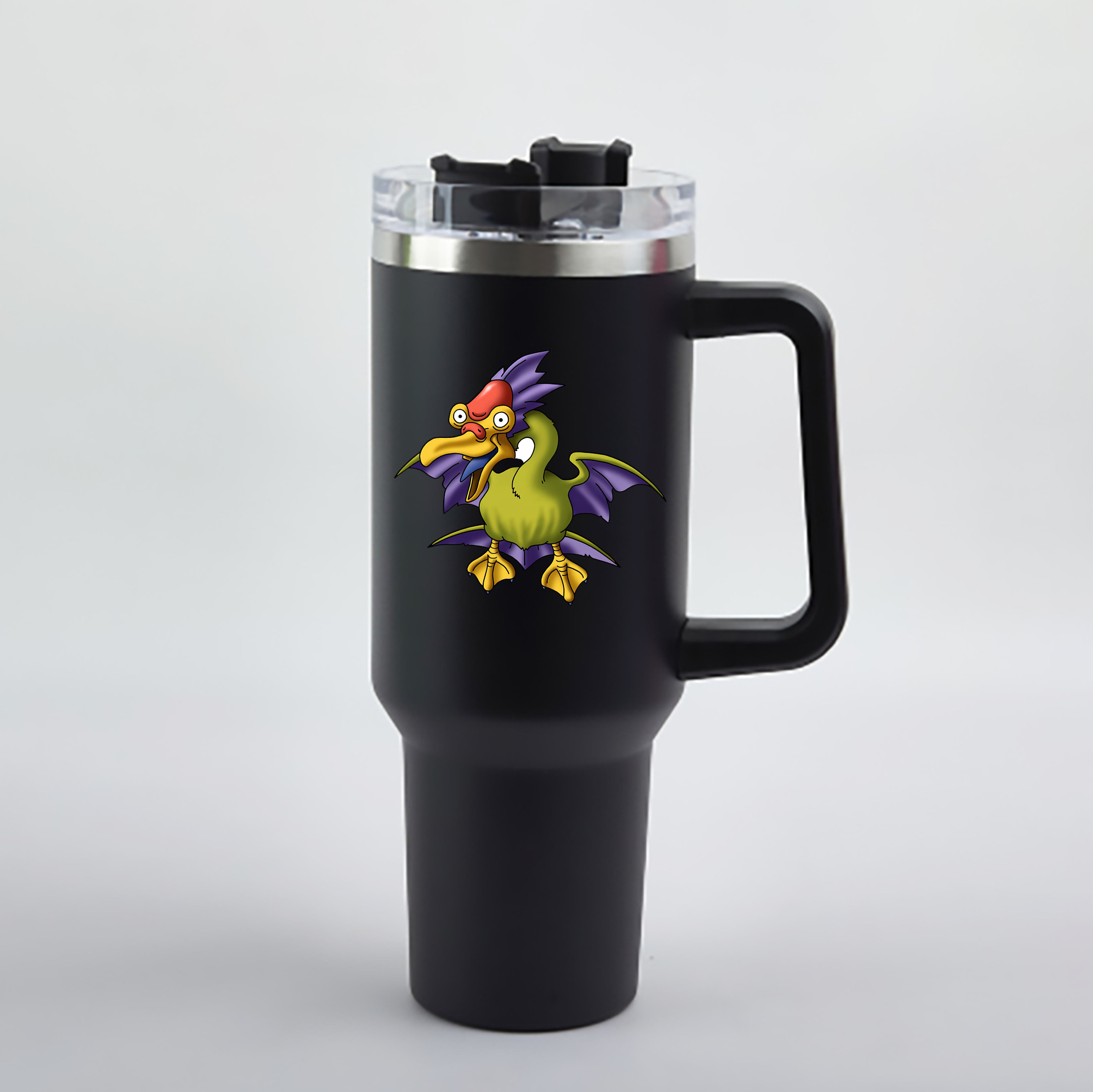 （画像用） ドラゴンクエスト Doragon Kuesuto Dragon Quest 1200mL車用タンブラー - クリスタルステッカー（プラスチックストロー付き）