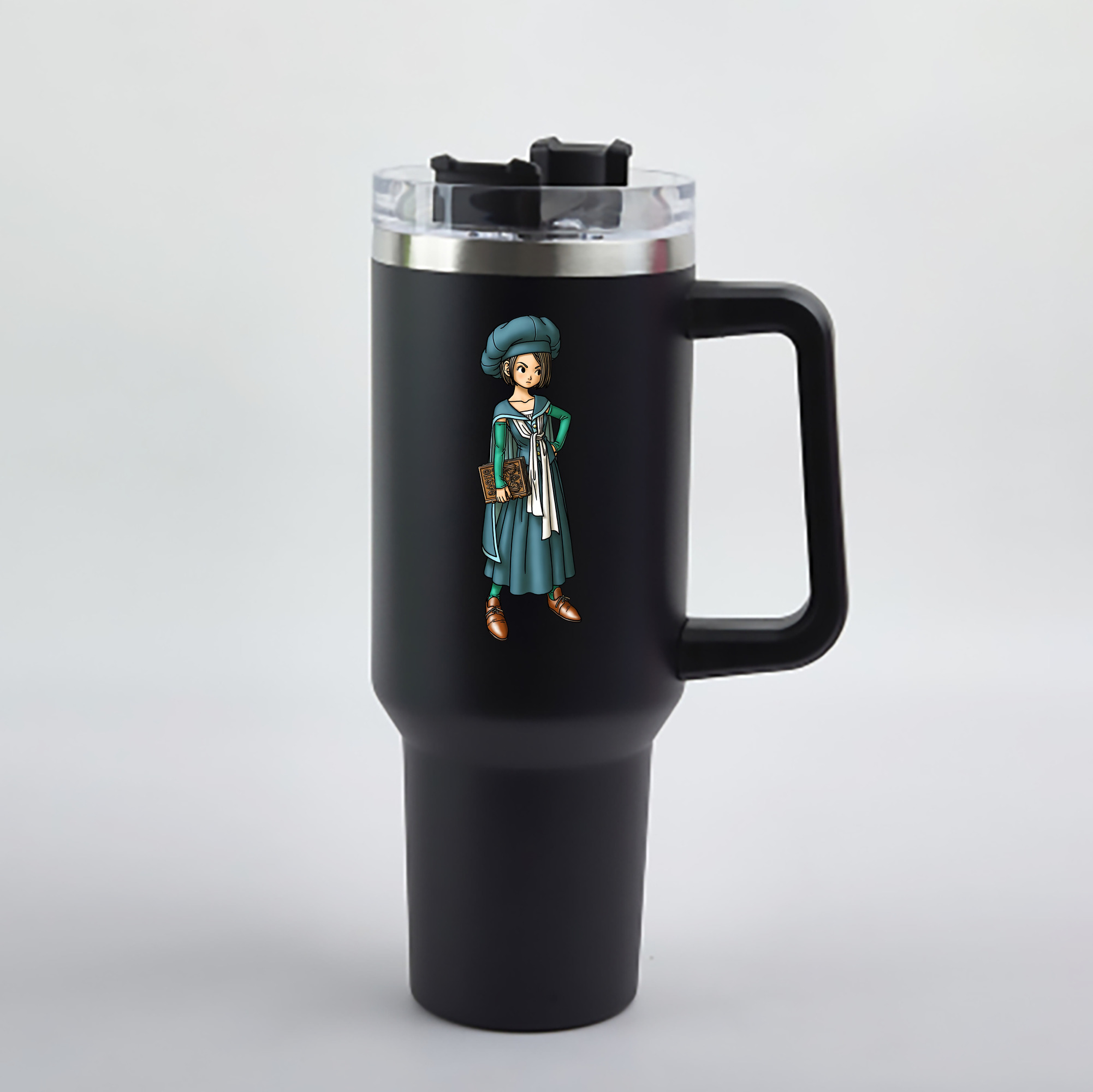 （画像用） ドラゴンクエスト Doragon Kuesuto Dragon Quest 1200mL車用タンブラー - クリスタルステッカー（プラスチックストロー付き）