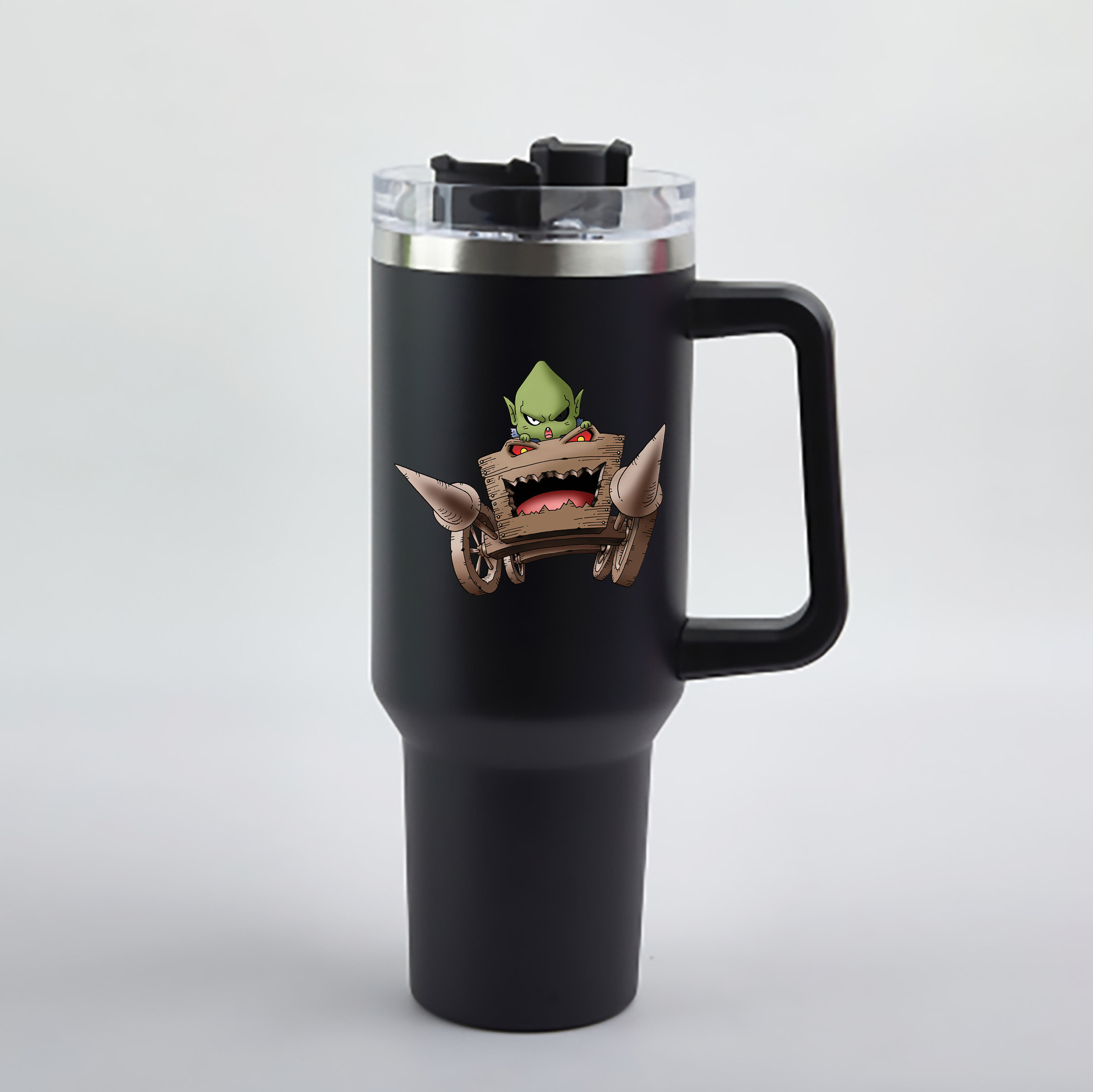 （画像用） ドラゴンクエスト Doragon Kuesuto Dragon Quest 1200mL車用タンブラー - クリスタルステッカー（プラスチックストロー付き）