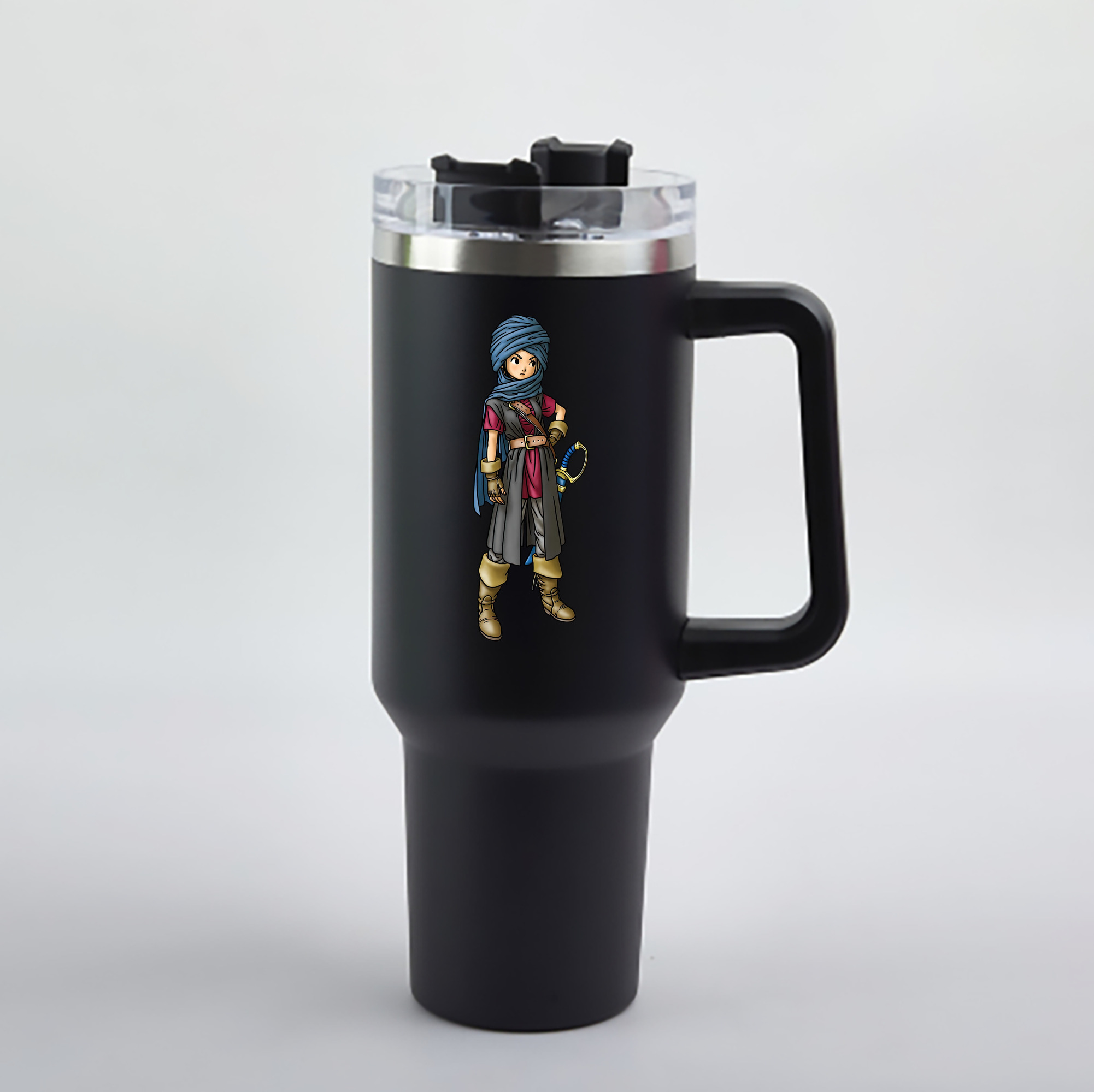 （画像用） ドラゴンクエスト Doragon Kuesuto Dragon Quest 1200mL車用タンブラー - クリスタルステッカー（プラスチックストロー付き）