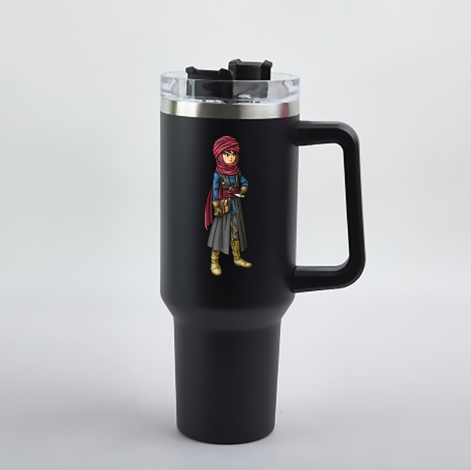 （画像用） ドラゴンクエスト Doragon Kuesuto Dragon Quest 1200mL車用タンブラー - クリスタルステッカー（プラスチックストロー付き）