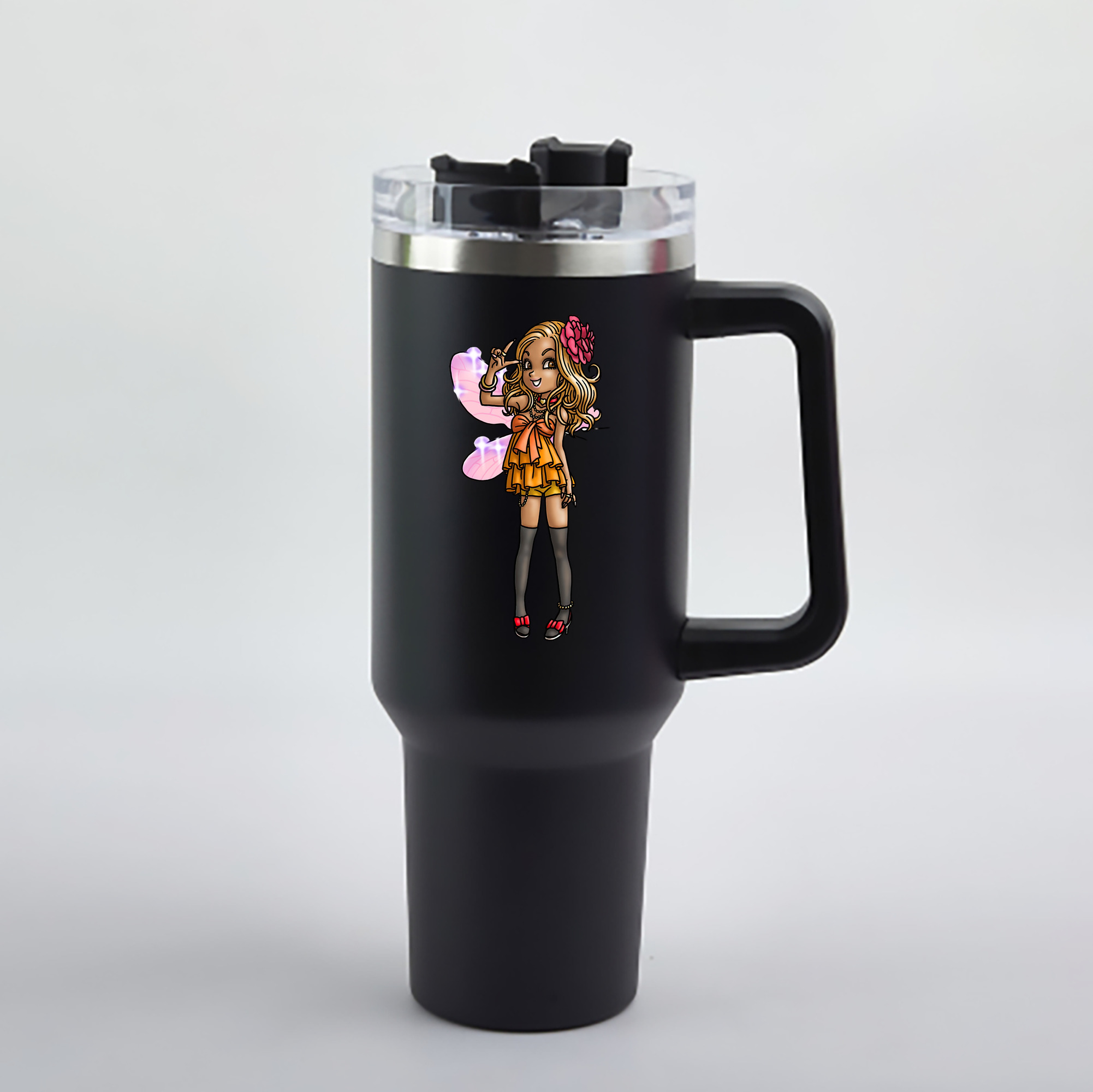 （画像用） ドラゴンクエスト Doragon Kuesuto Dragon Quest 1200mL車用タンブラー - クリスタルステッカー（プラスチックストロー付き）