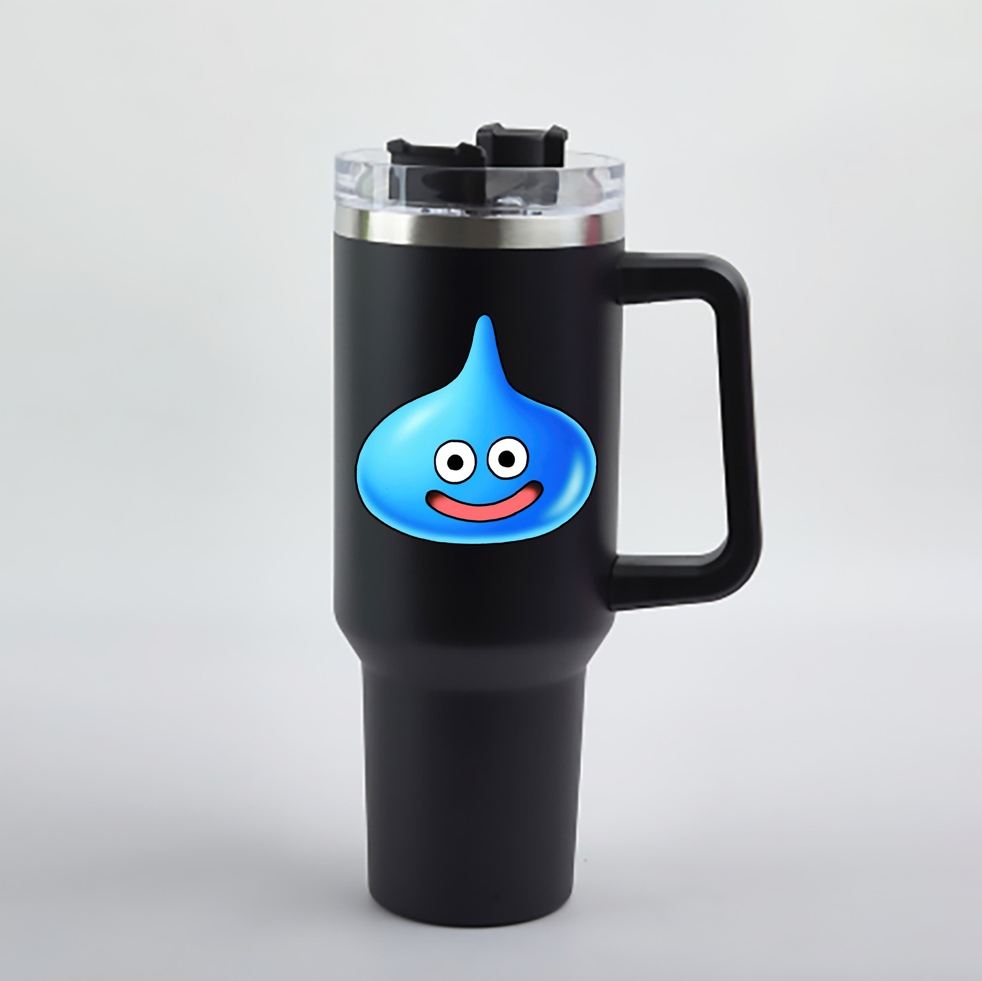 （画像用） ドラゴンクエスト Doragon Kuesuto Dragon Quest 1200mL車用タンブラー - クリスタルステッカー（プラスチックストロー付き）