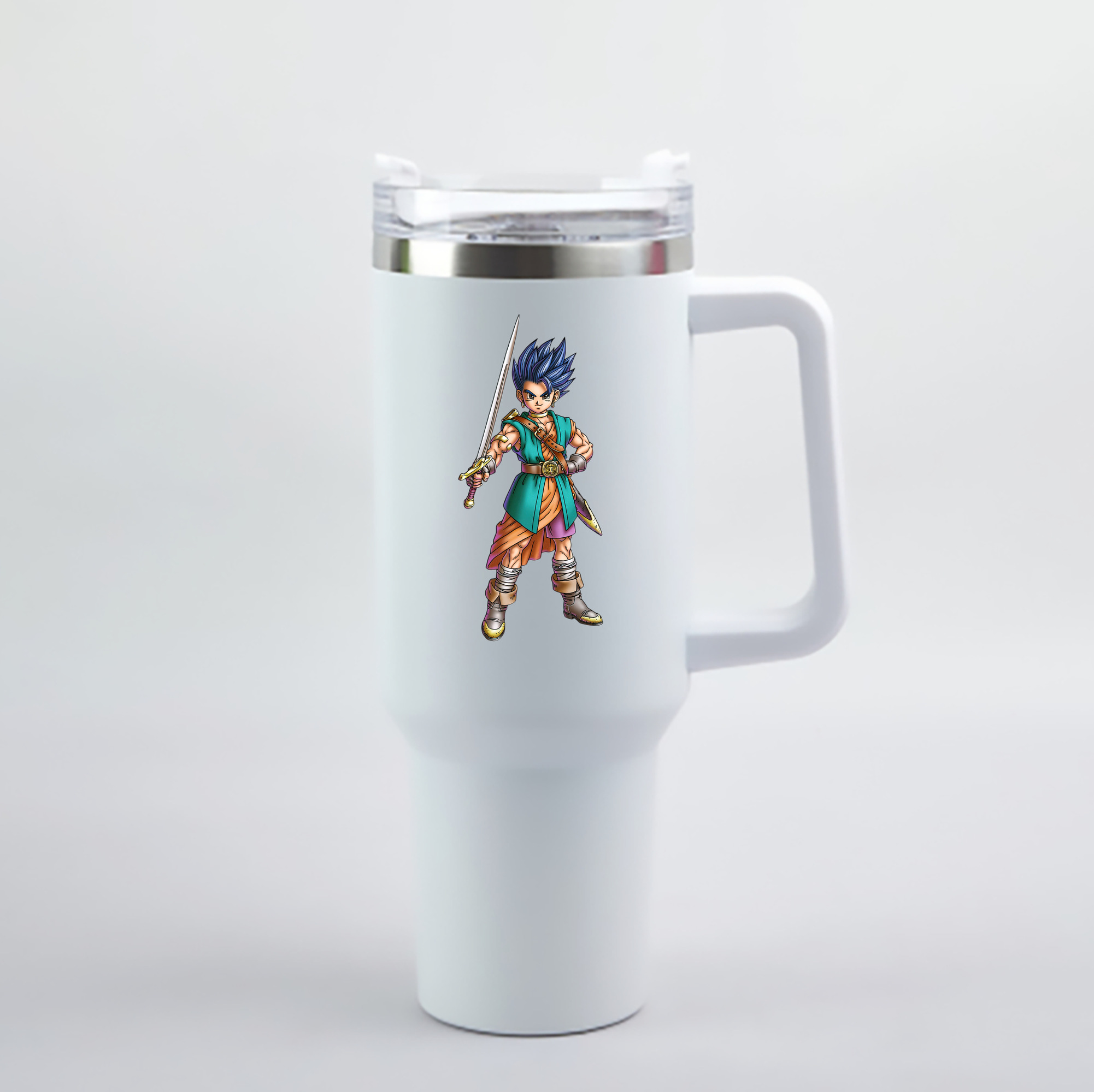 （画像用） ドラゴンクエスト Doragon Kuesuto Dragon Quest 1200mL車用タンブラー - クリスタルステッカー（プラスチックストロー付き）