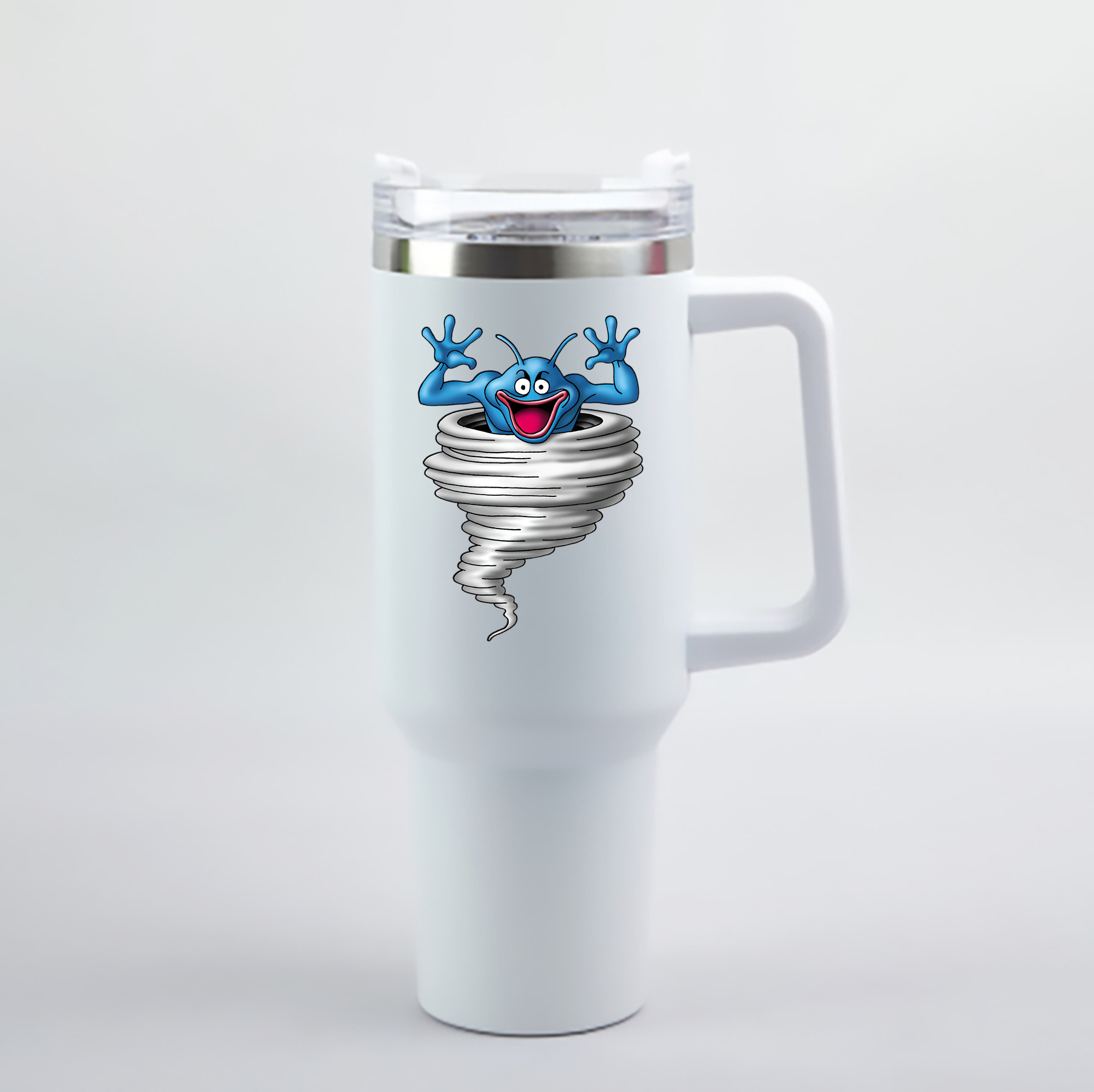 （画像用） ドラゴンクエスト Doragon Kuesuto Dragon Quest 1200mL車用タンブラー - クリスタルステッカー（プラスチックストロー付き）