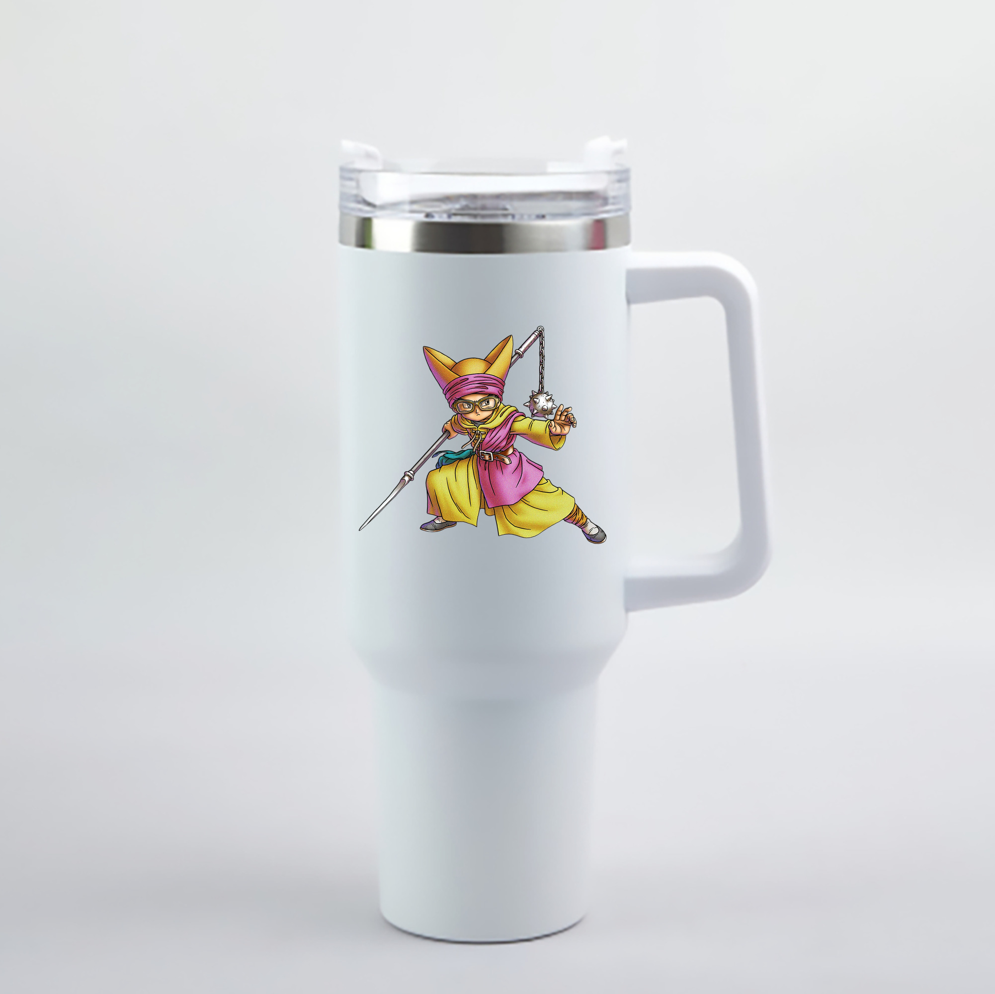（画像用） ドラゴンクエスト Doragon Kuesuto Dragon Quest 1200mL車用タンブラー - クリスタルステッカー（プラスチックストロー付き）