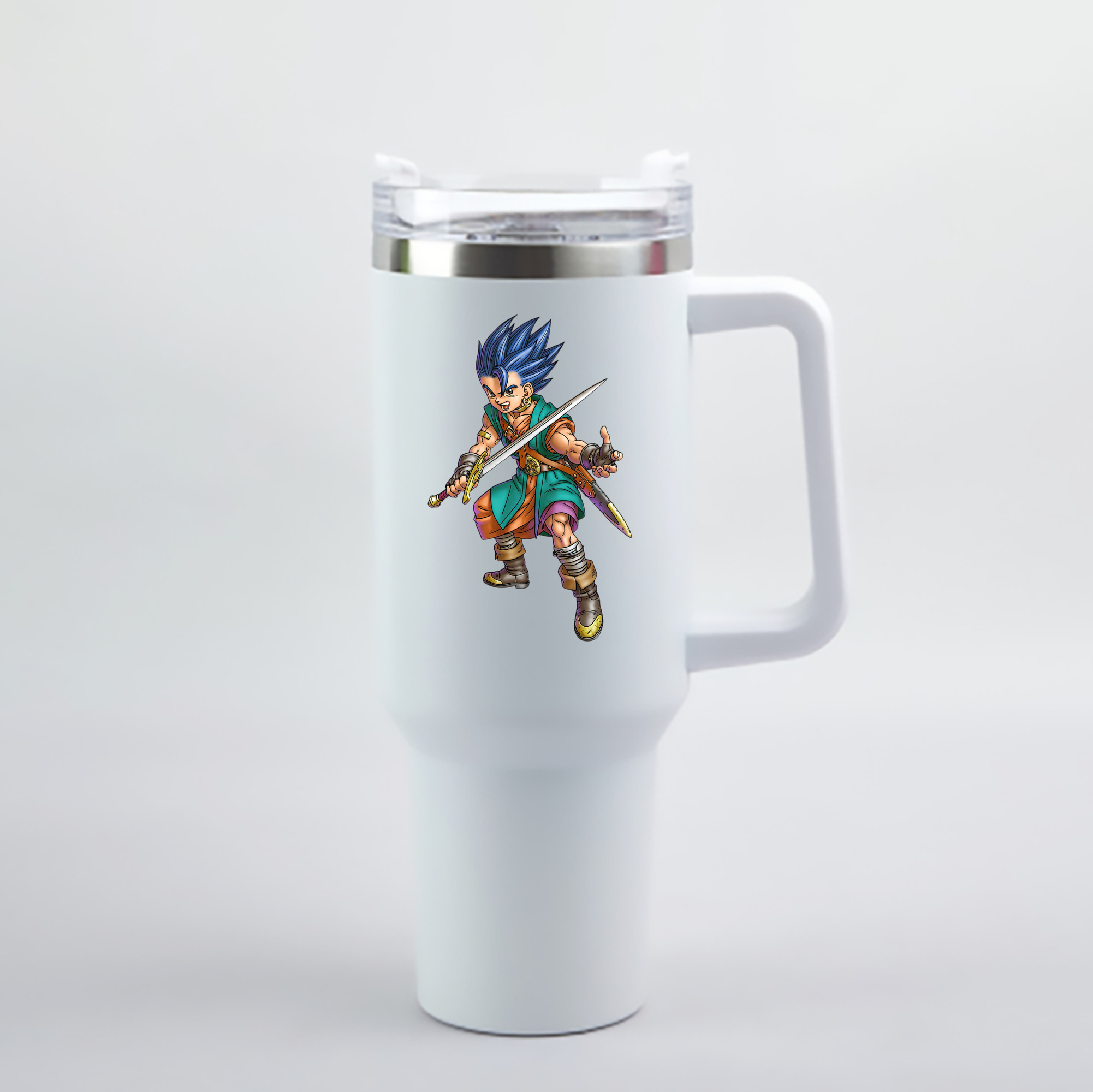 （画像用） ドラゴンクエスト Doragon Kuesuto Dragon Quest 1200mL車用タンブラー - クリスタルステッカー（プラスチックストロー付き）