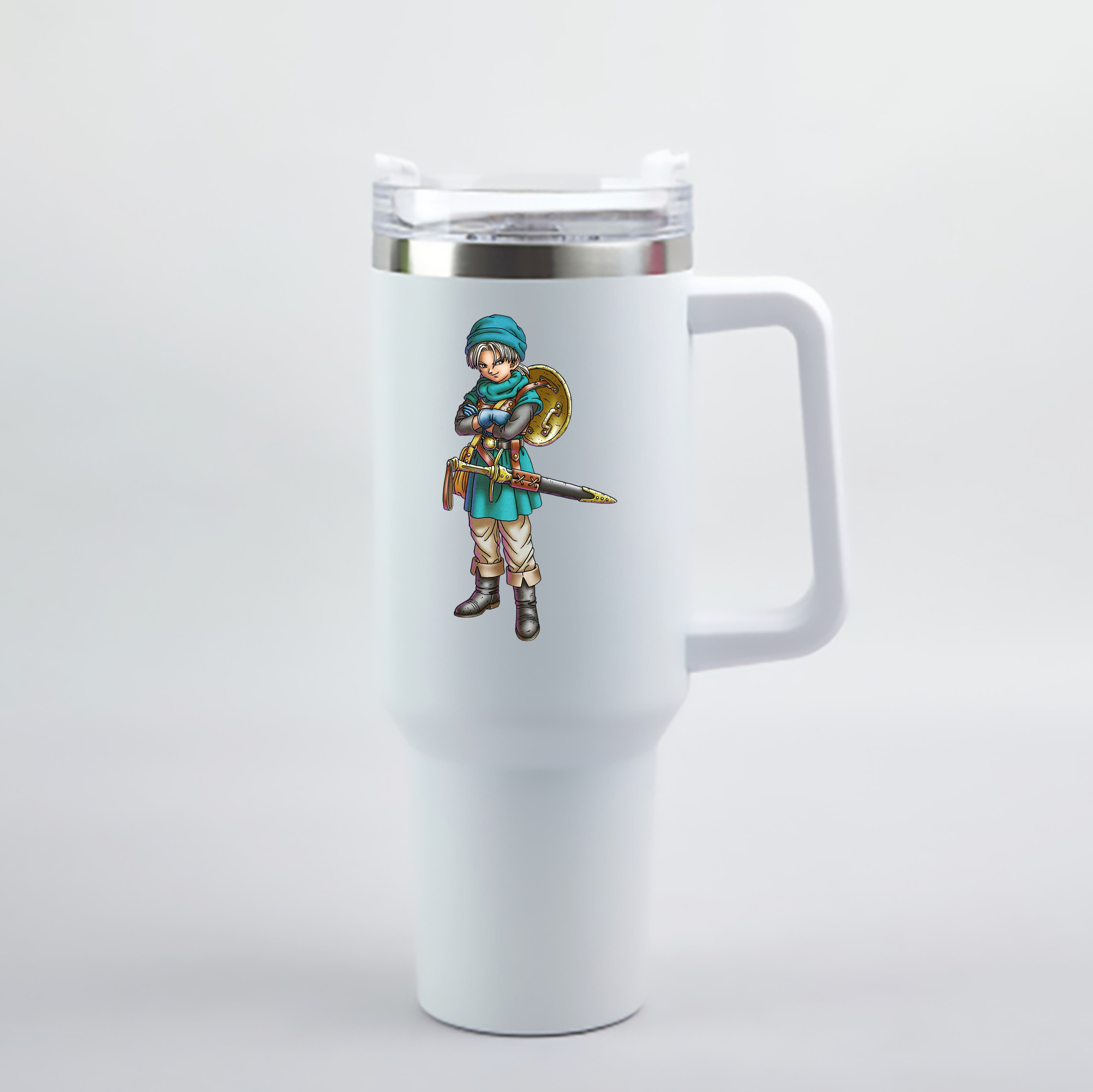 （画像用） ドラゴンクエスト Doragon Kuesuto Dragon Quest 1200mL車用タンブラー - クリスタルステッカー（プラスチックストロー付き）
