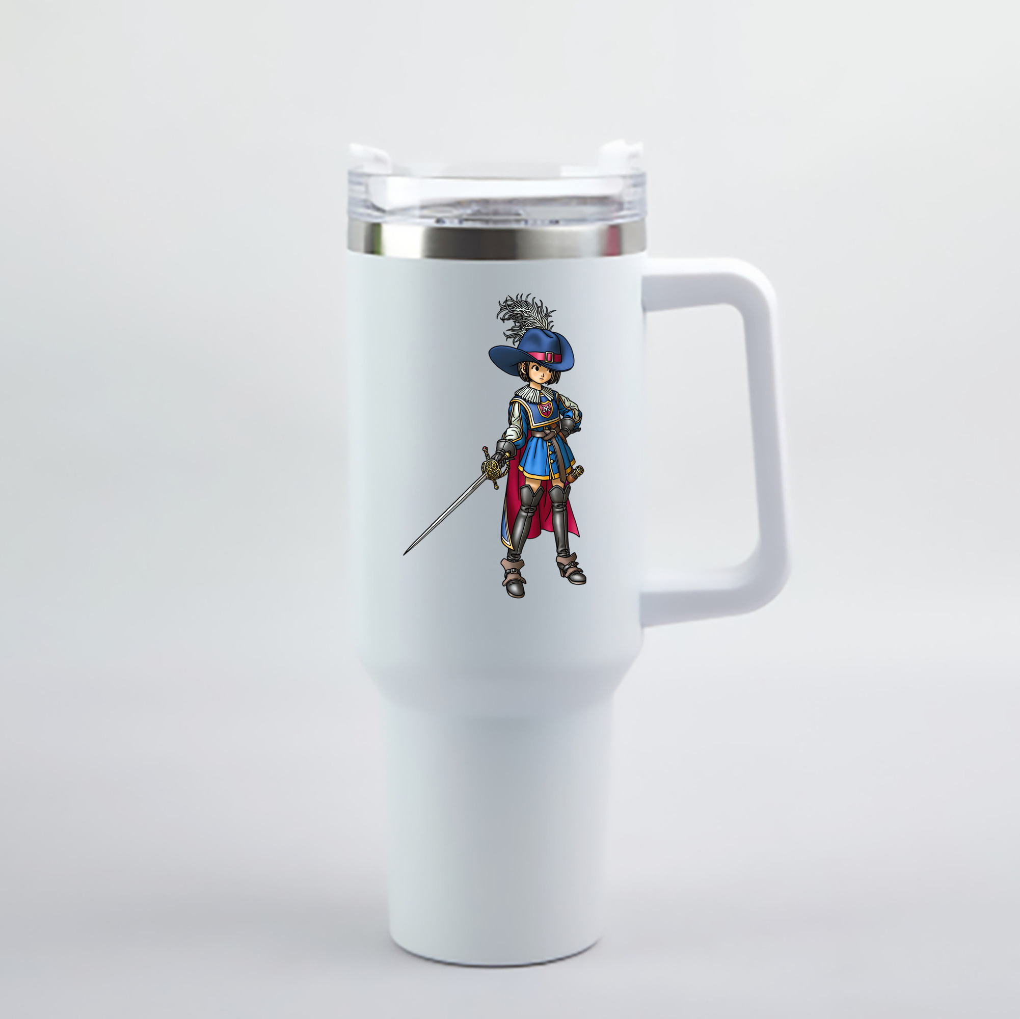 （画像用） ドラゴンクエスト Doragon Kuesuto Dragon Quest 1200mL車用タンブラー - クリスタルステッカー（プラスチックストロー付き）