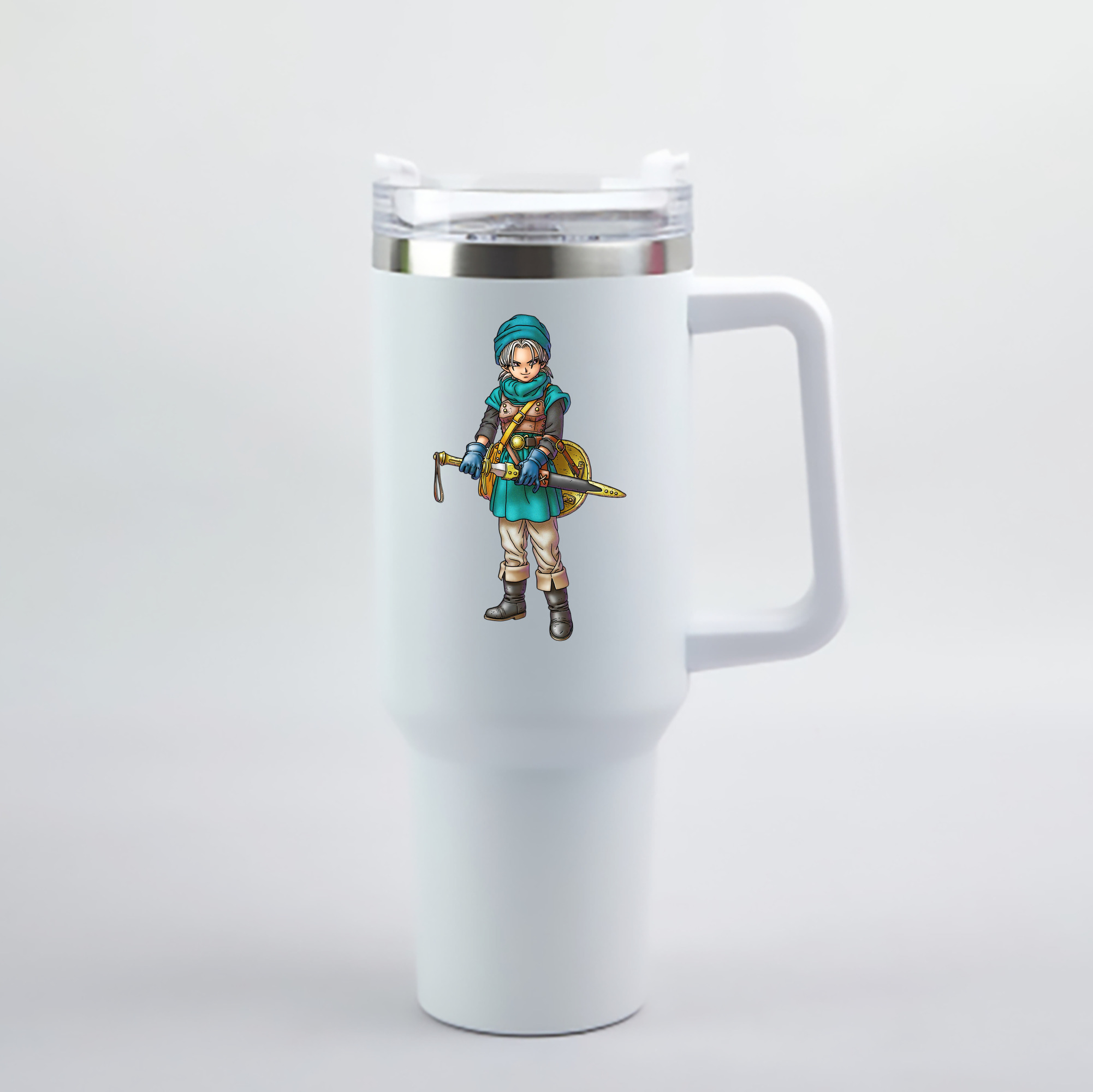 （画像用） ドラゴンクエスト Doragon Kuesuto Dragon Quest 1200mL車用タンブラー - クリスタルステッカー（プラスチックストロー付き）