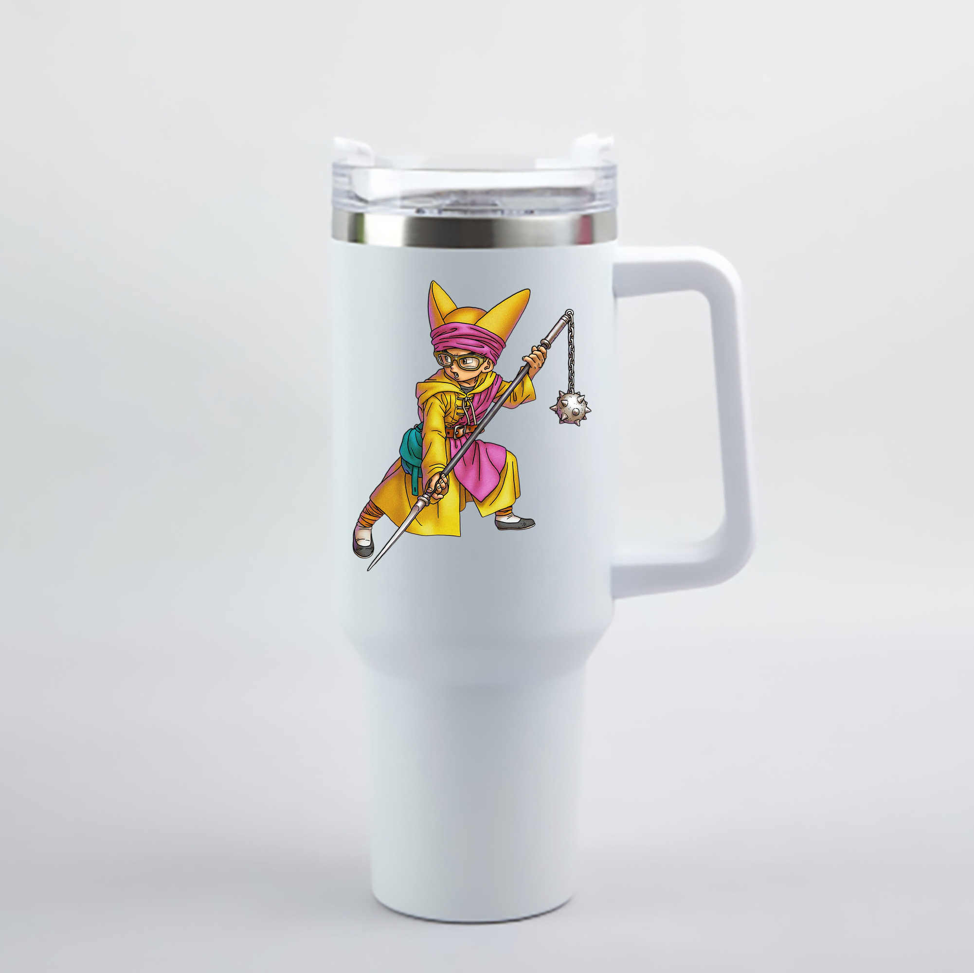 （画像用） ドラゴンクエスト Doragon Kuesuto Dragon Quest 1200mL車用タンブラー - クリスタルステッカー（プラスチックストロー付き）