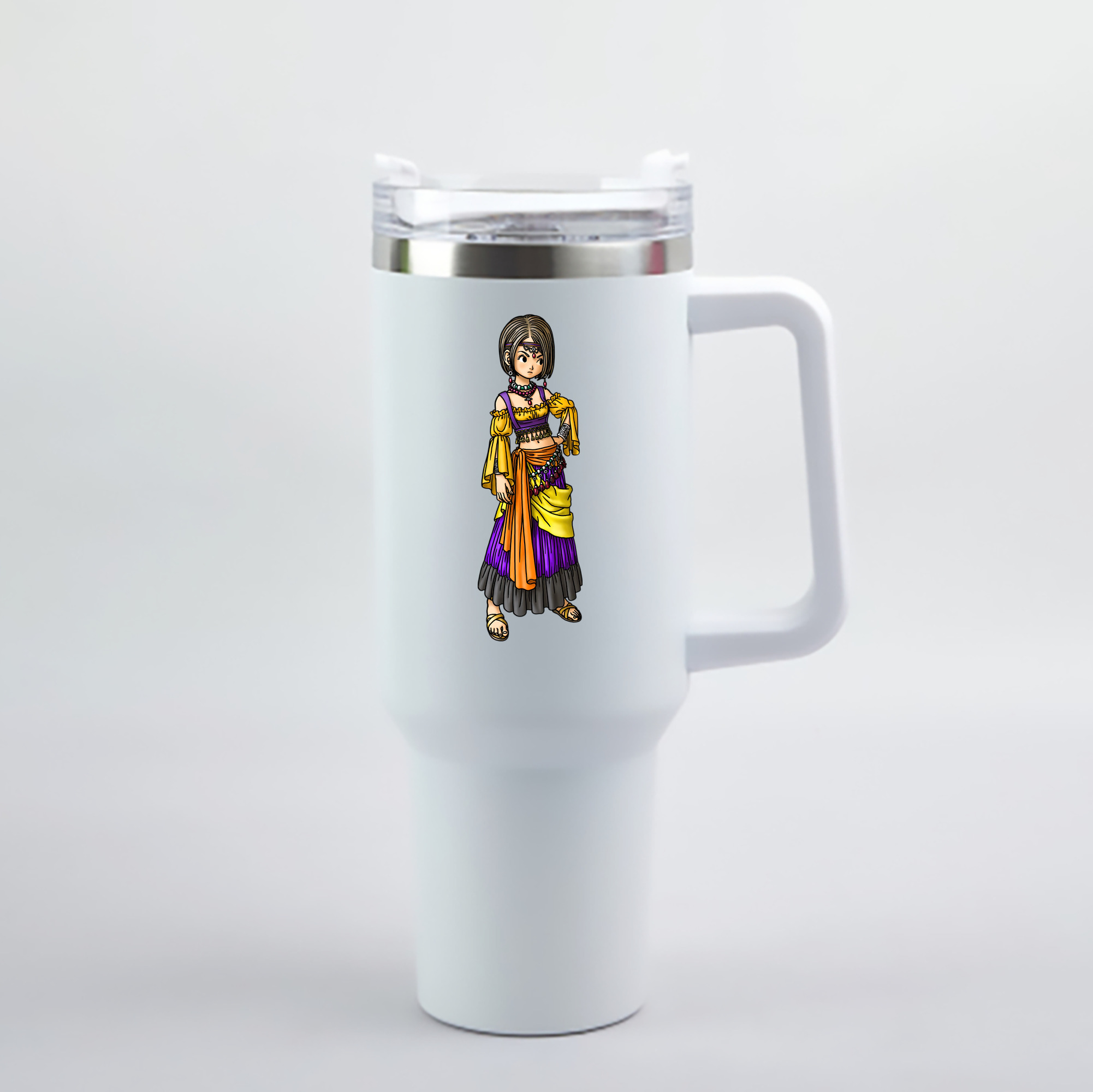 （画像用） ドラゴンクエスト Doragon Kuesuto Dragon Quest 1200mL車用タンブラー - クリスタルステッカー（プラスチックストロー付き）