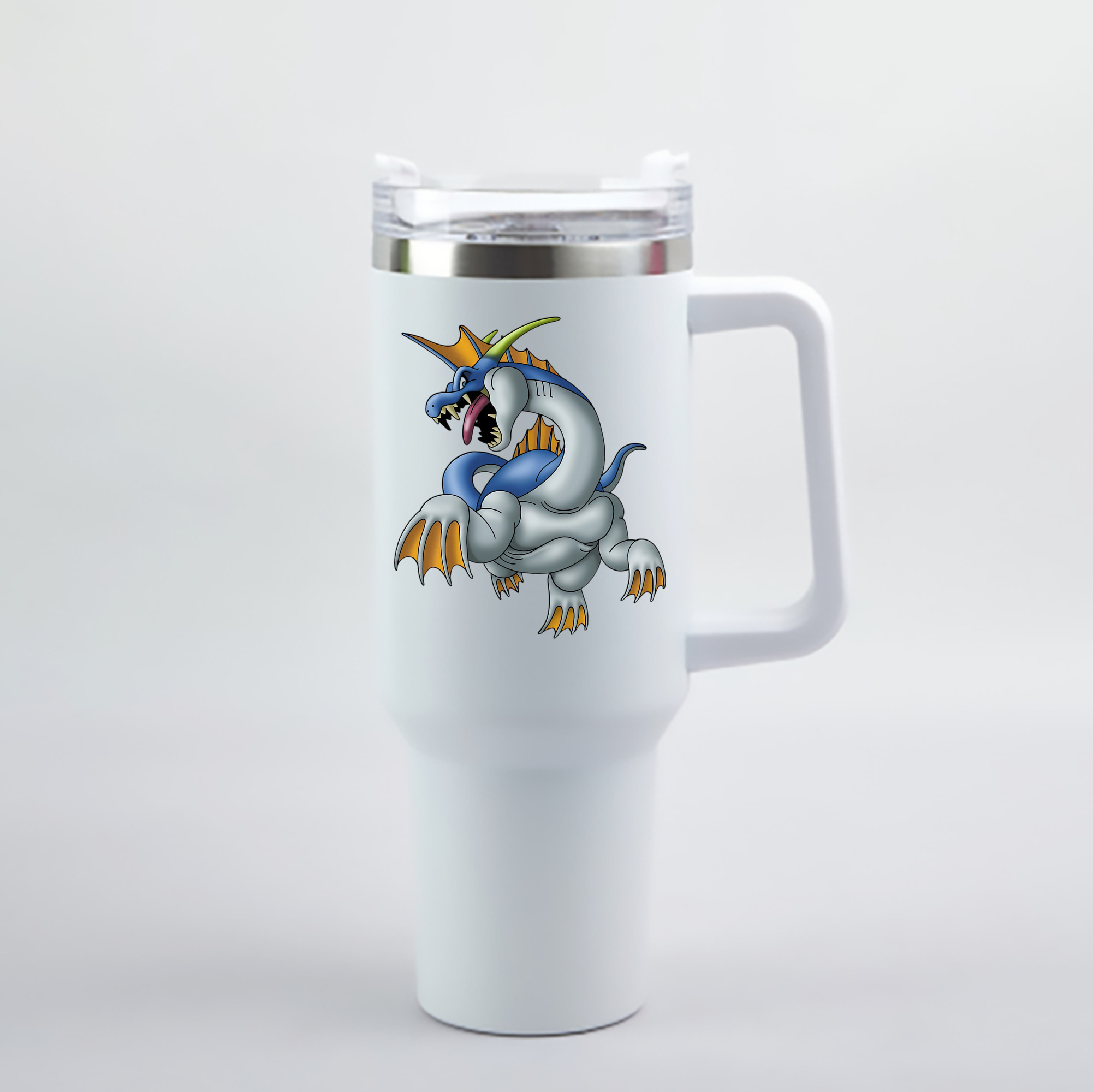 （画像用） ドラゴンクエスト Doragon Kuesuto Dragon Quest 1200mL車用タンブラー - クリスタルステッカー（プラスチックストロー付き）