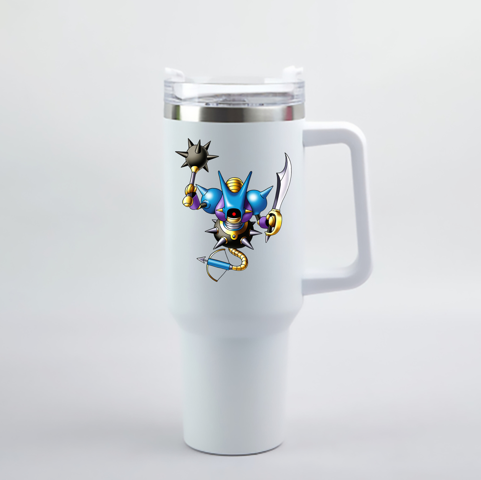 （画像用） ドラゴンクエスト Doragon Kuesuto Dragon Quest 1200mL車用タンブラー - クリスタルステッカー（プラスチックストロー付き）