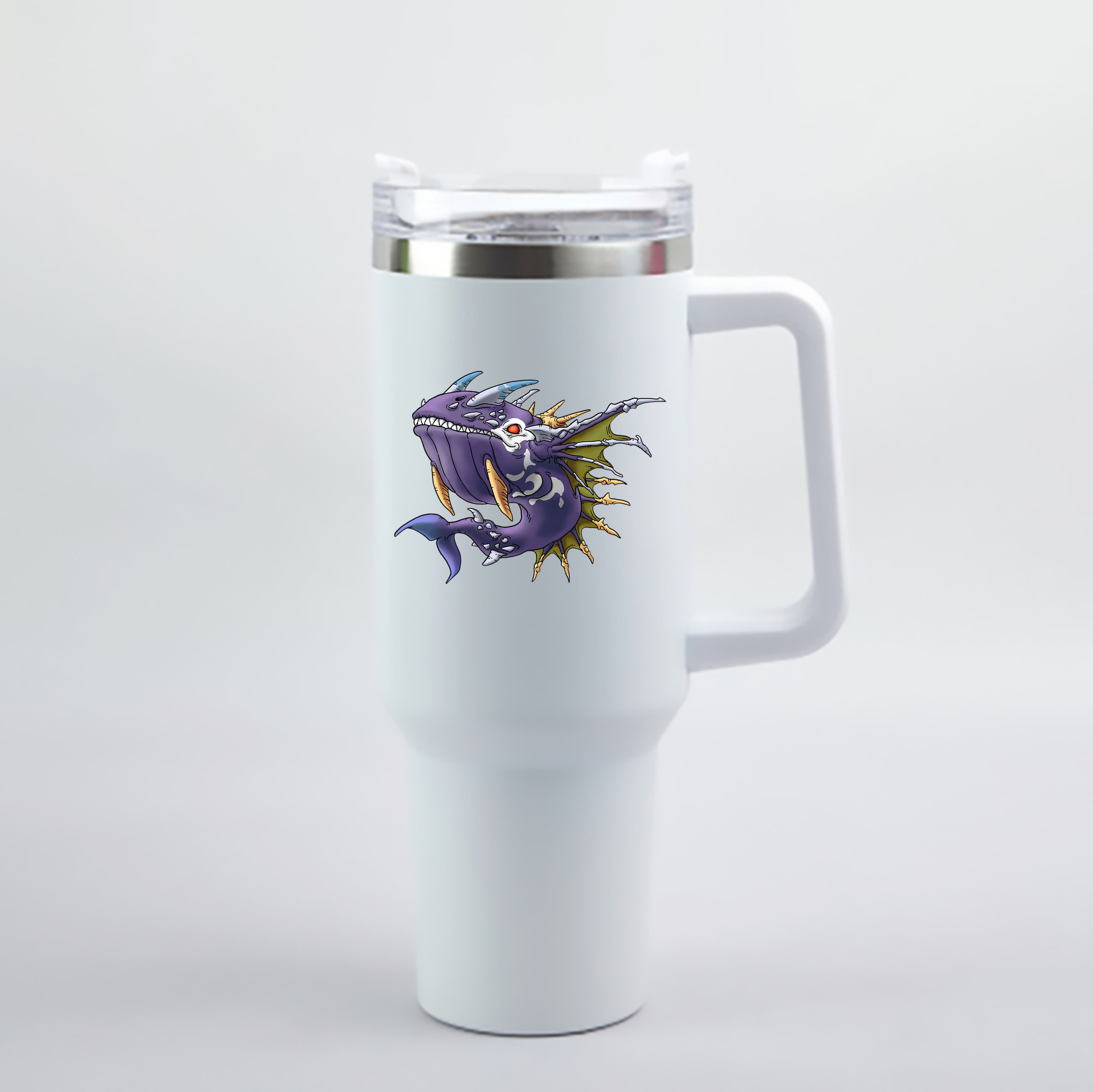 （画像用） ドラゴンクエスト Doragon Kuesuto Dragon Quest 1200mL車用タンブラー - クリスタルステッカー（プラスチックストロー付き）
