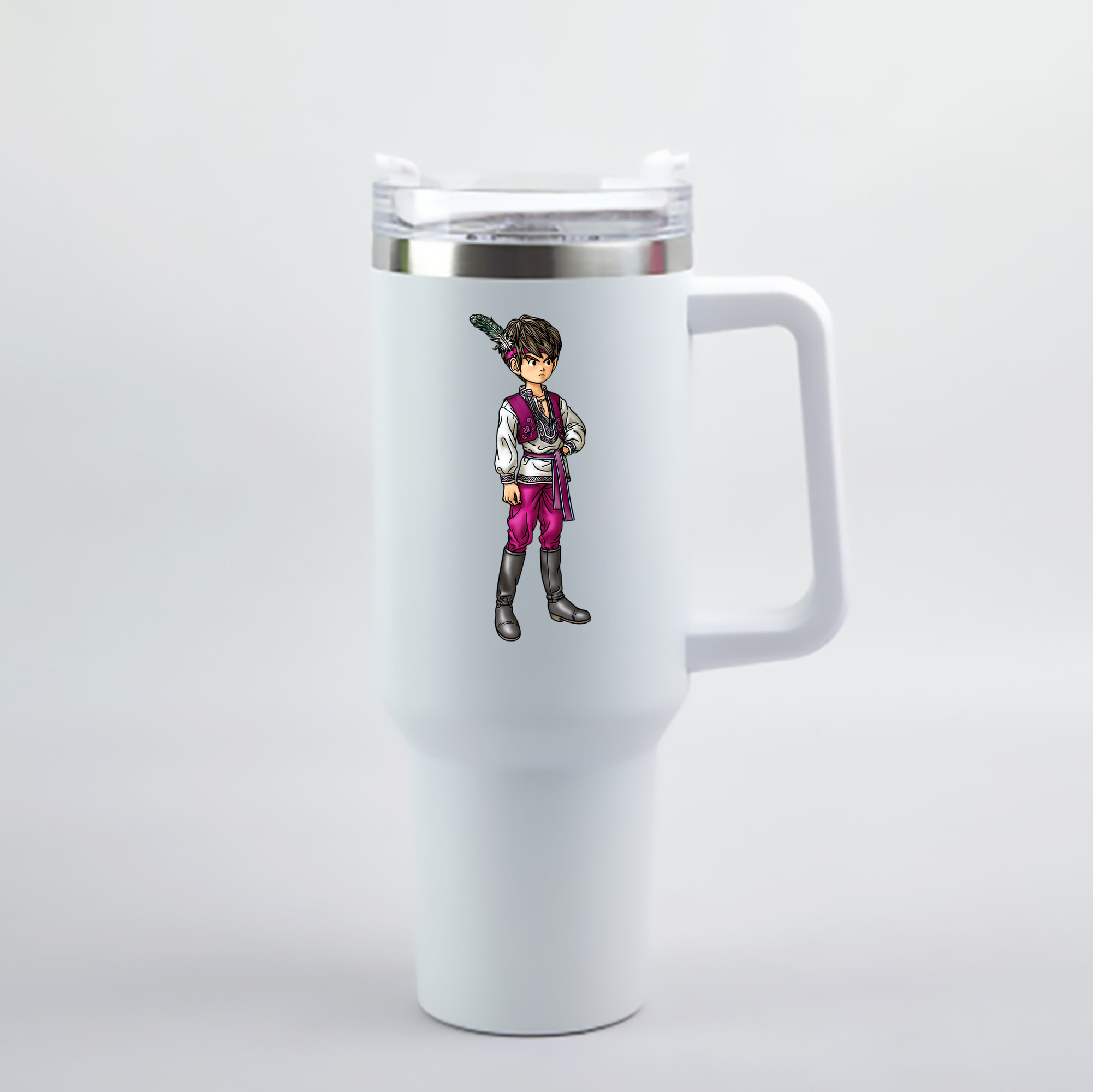 （画像用） ドラゴンクエスト Doragon Kuesuto Dragon Quest 1200mL車用タンブラー - クリスタルステッカー（プラスチックストロー付き）