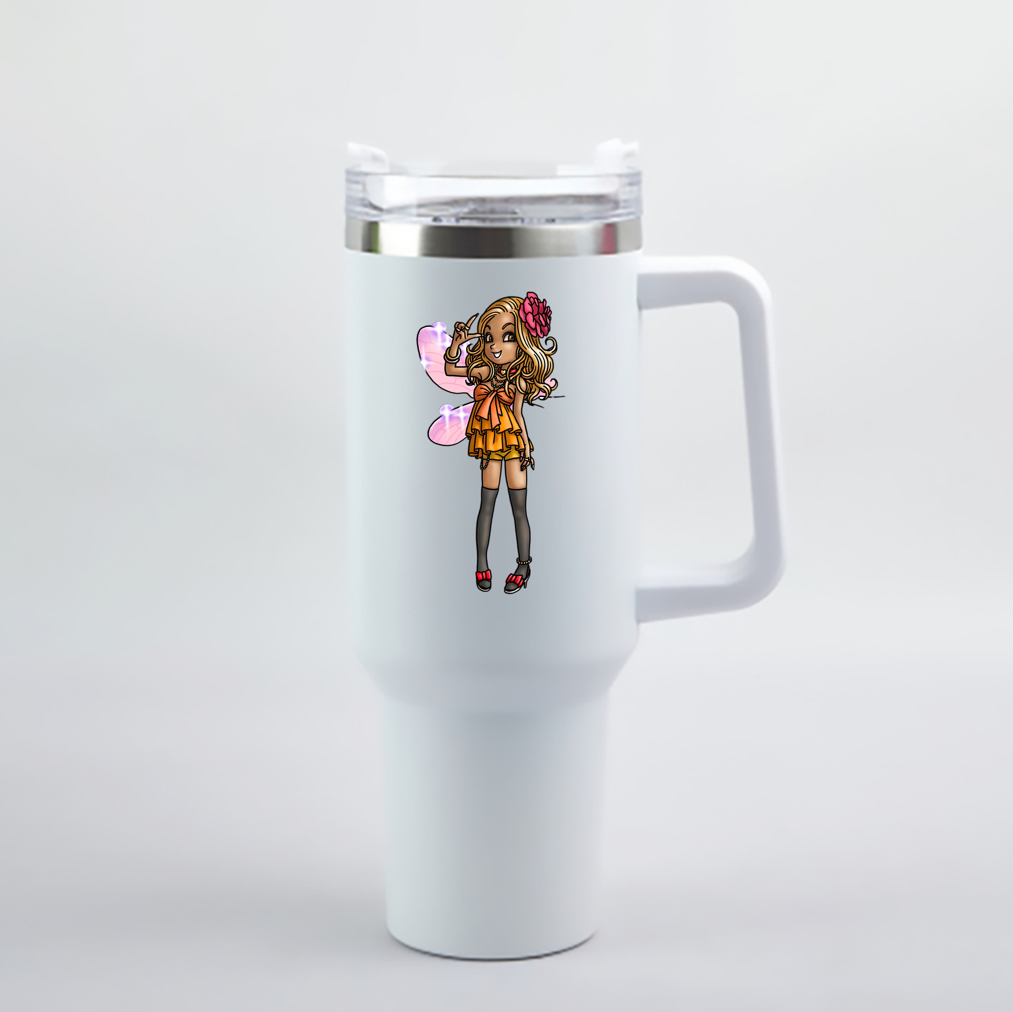 （画像用） ドラゴンクエスト Doragon Kuesuto Dragon Quest 1200mL車用タンブラー - クリスタルステッカー（プラスチックストロー付き）