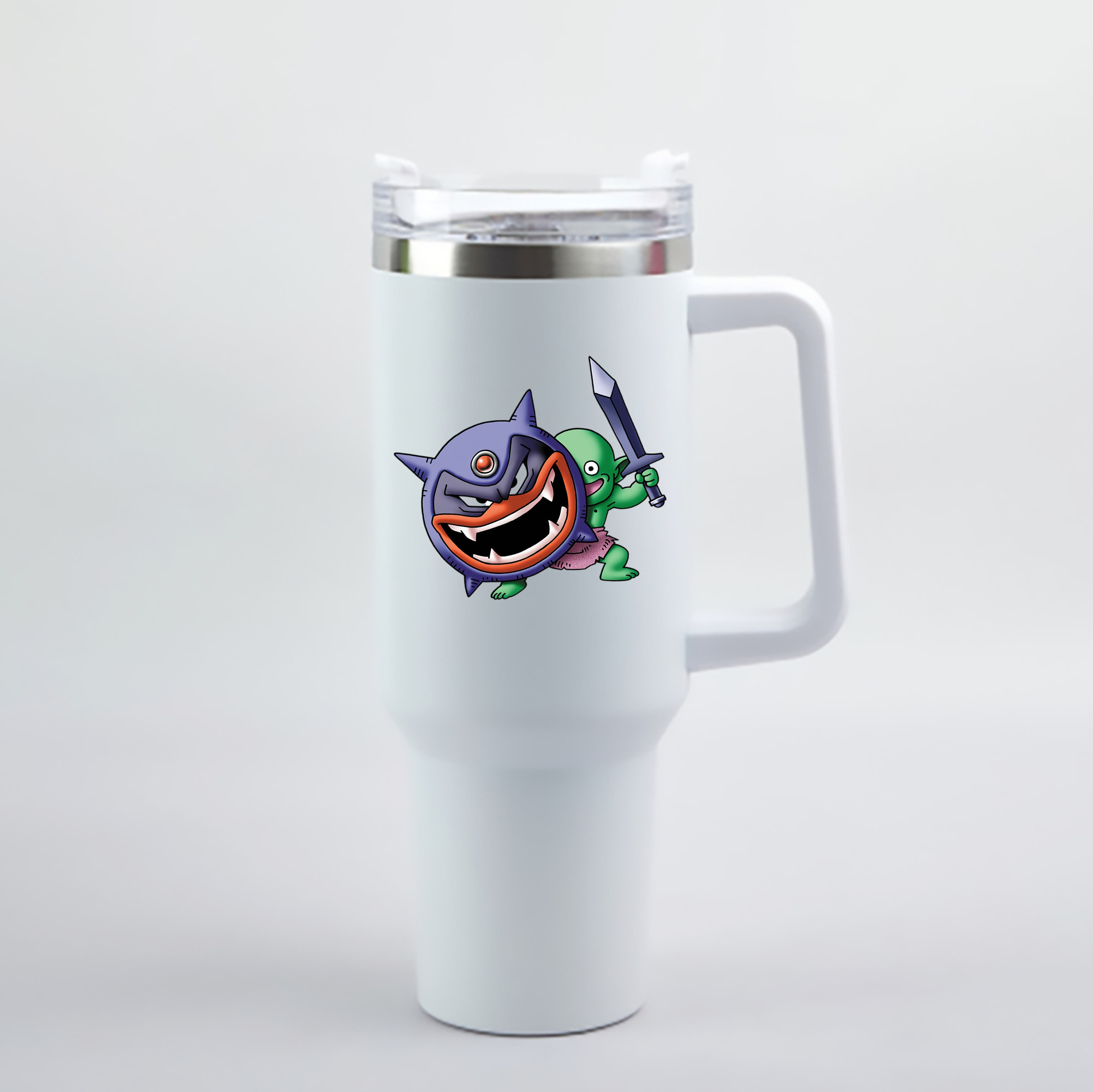（画像用） ドラゴンクエスト Doragon Kuesuto Dragon Quest 1200mL車用タンブラー - クリスタルステッカー（プラスチックストロー付き）