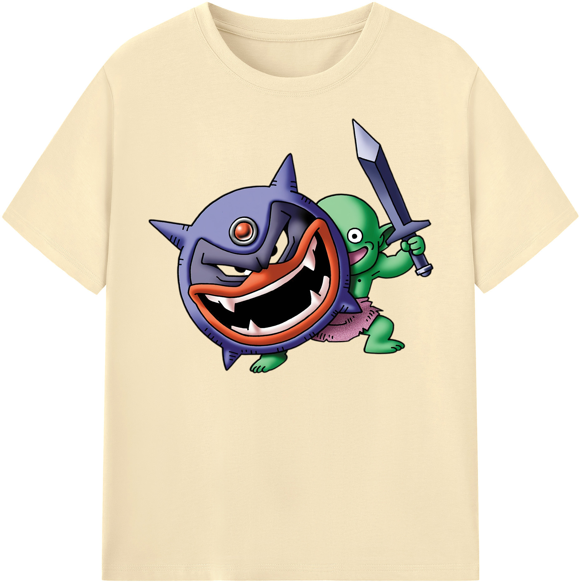 （画像用） ドラゴンクエスト Doragon Kuesuto Dragon Quest 綿100％半袖Tシャツ（フロントプリント）