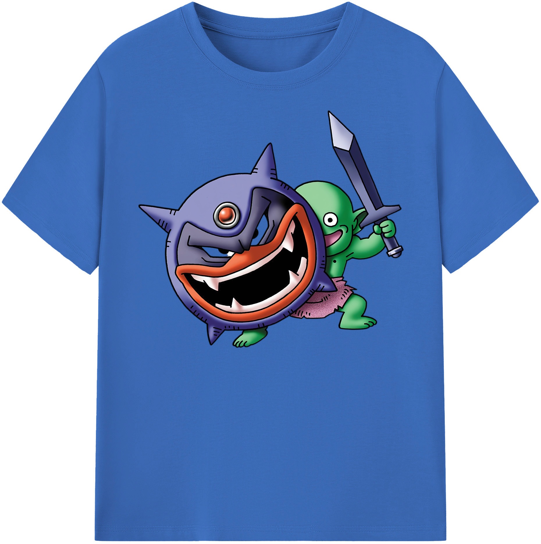 （画像用） ドラゴンクエスト Doragon Kuesuto Dragon Quest 綿100％半袖Tシャツ（フロントプリント）
