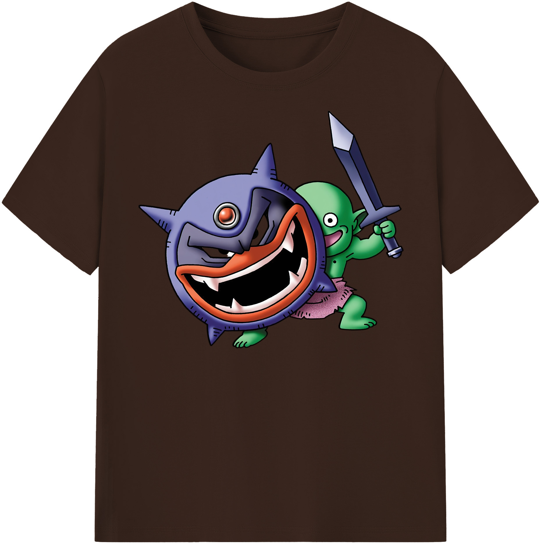 （画像用） ドラゴンクエスト Doragon Kuesuto Dragon Quest 綿100％半袖Tシャツ（フロントプリント）
