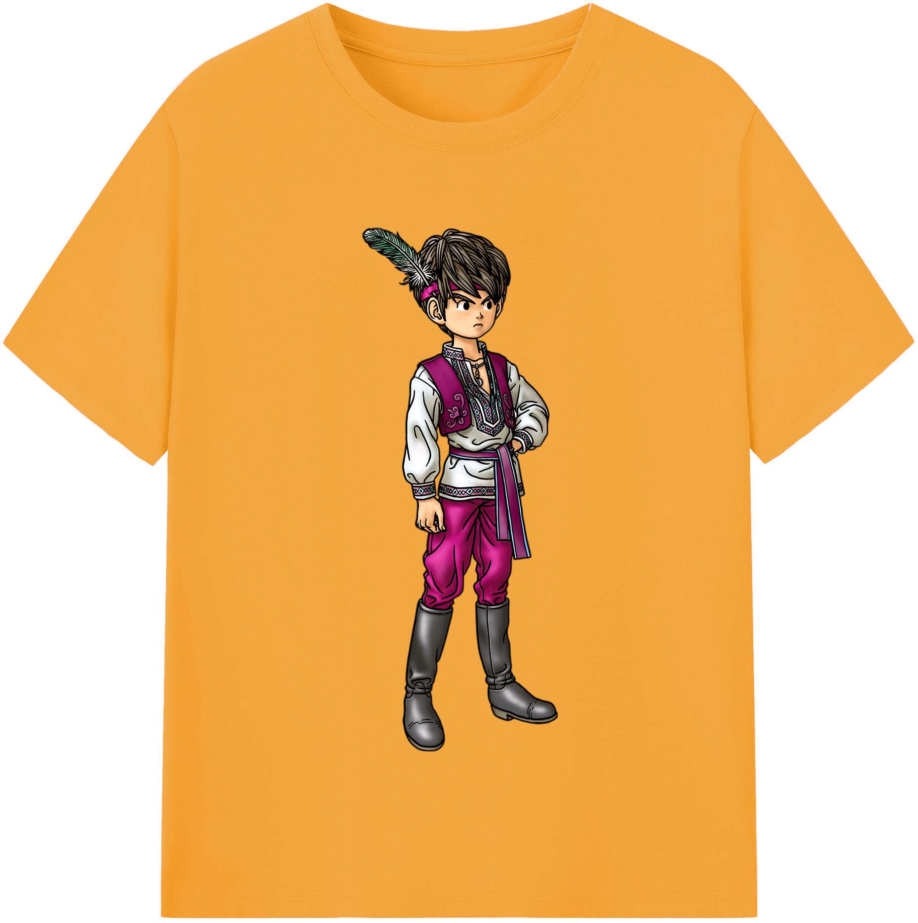 （画像用） ドラゴンクエスト Doragon Kuesuto Dragon Quest 綿100％半袖Tシャツ（フロントプリント）
