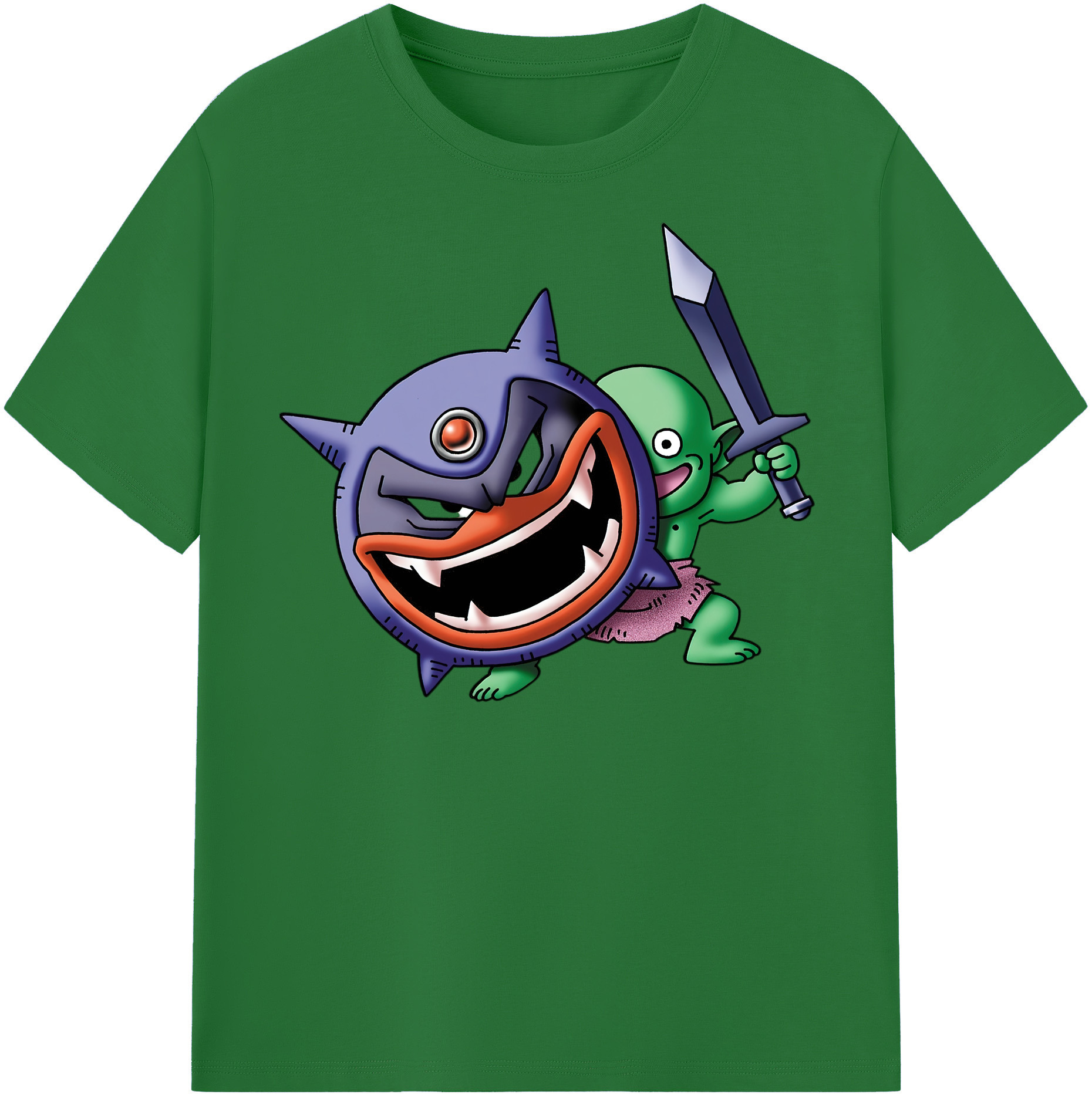 （画像用） ドラゴンクエスト Doragon Kuesuto Dragon Quest 綿100％半袖Tシャツ（フロントプリント）