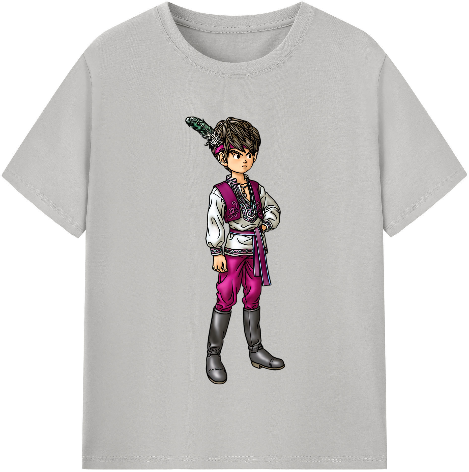 （画像用） ドラゴンクエスト Doragon Kuesuto Dragon Quest 綿100％半袖Tシャツ（フロントプリント）