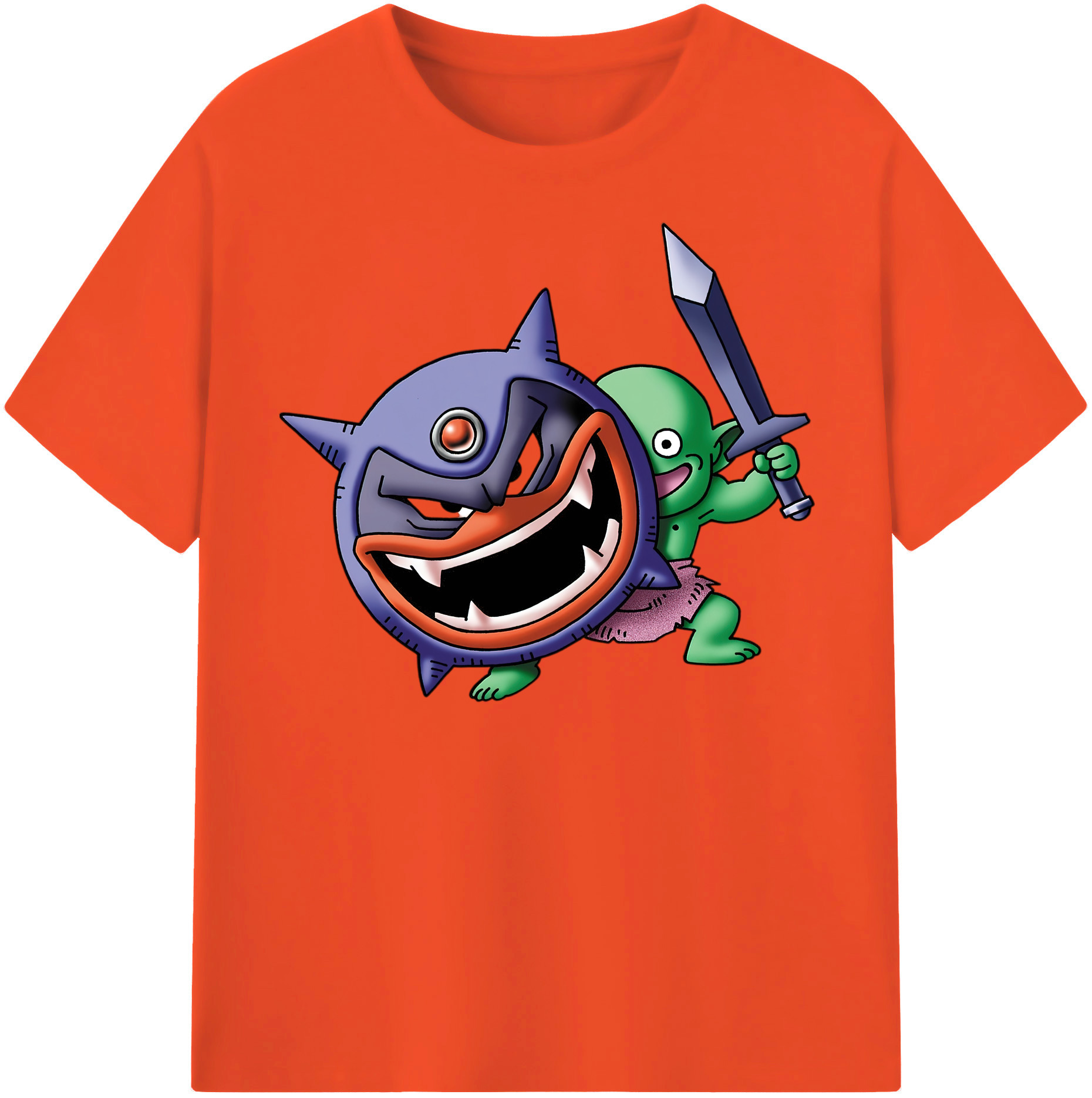 （画像用） ドラゴンクエスト Doragon Kuesuto Dragon Quest 綿100％半袖Tシャツ（フロントプリント）