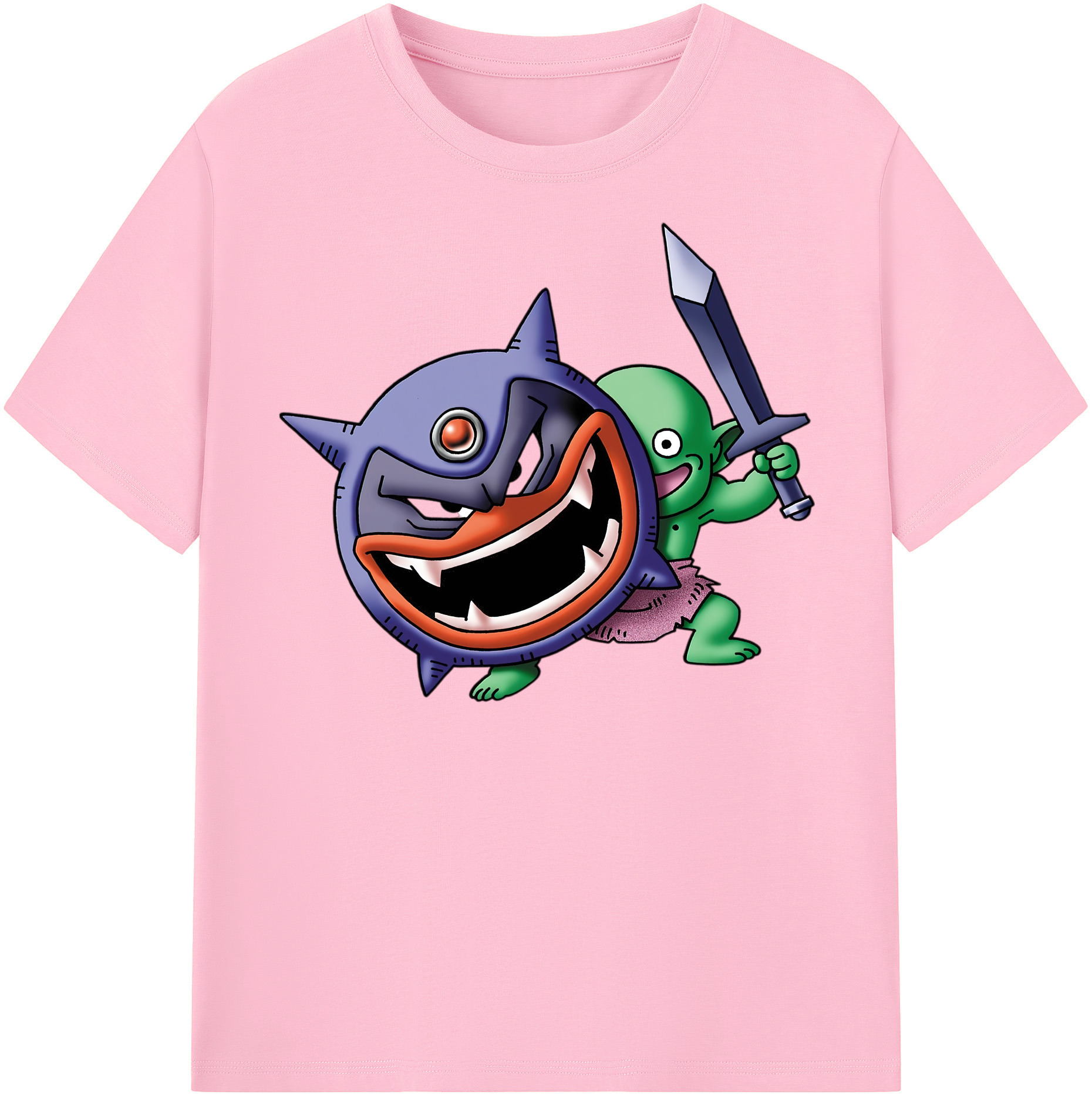 （画像用） ドラゴンクエスト Doragon Kuesuto Dragon Quest 綿100％半袖Tシャツ（フロントプリント）
