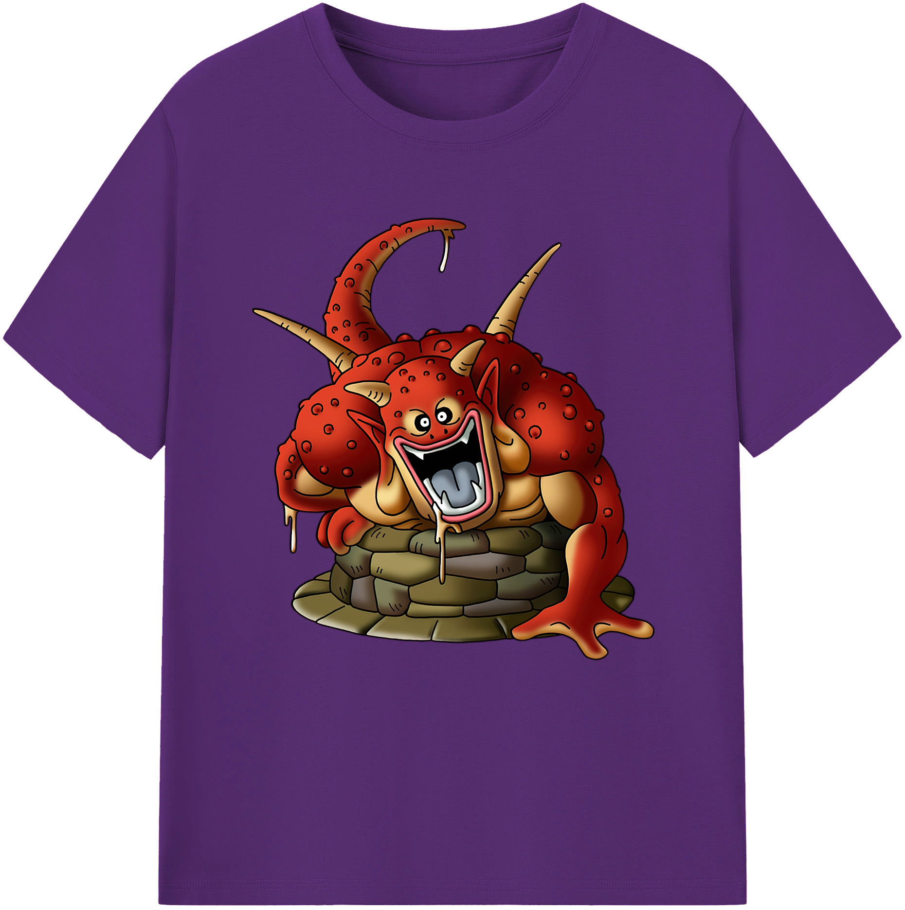 （画像用） ドラゴンクエスト Doragon Kuesuto Dragon Quest 綿100％半袖Tシャツ（フロントプリント）
