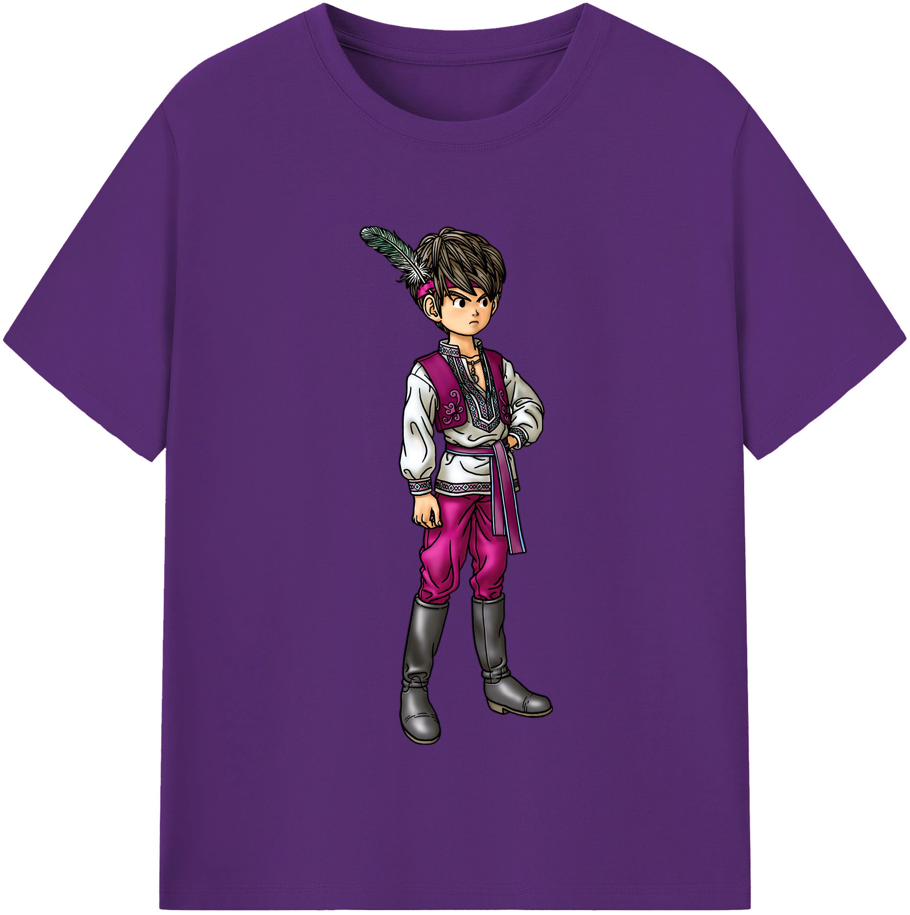 （画像用） ドラゴンクエスト Doragon Kuesuto Dragon Quest 綿100％半袖Tシャツ（フロントプリント）