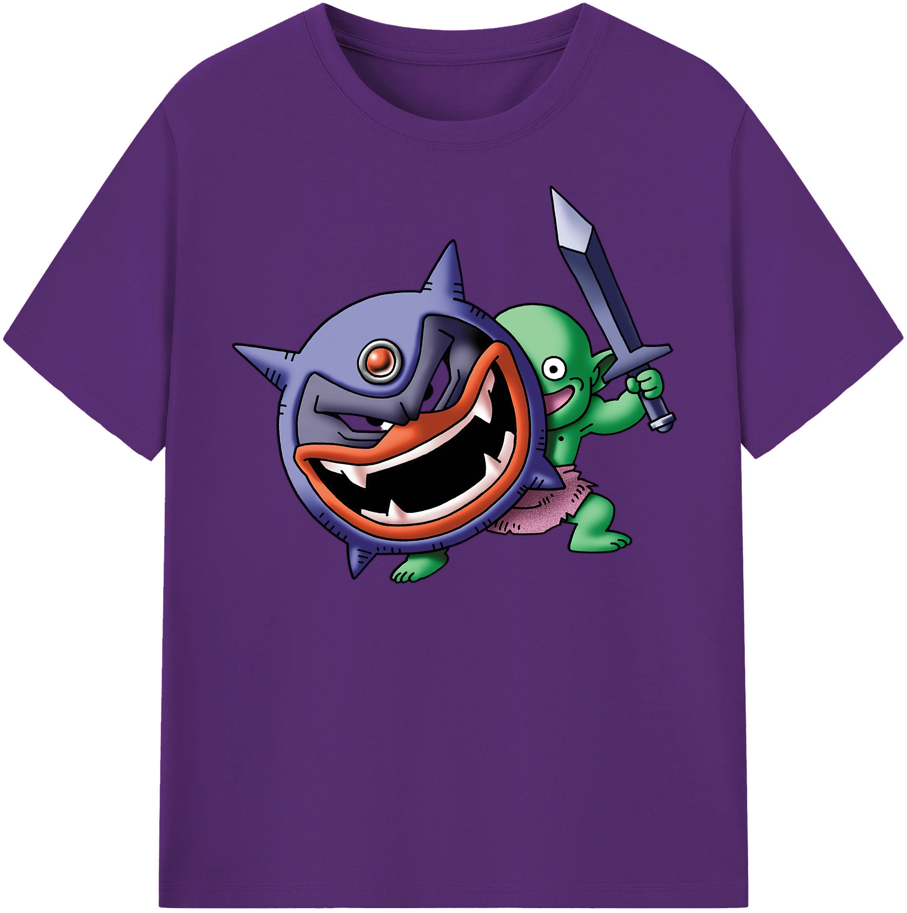 （画像用） ドラゴンクエスト Doragon Kuesuto Dragon Quest 綿100％半袖Tシャツ（フロントプリント）