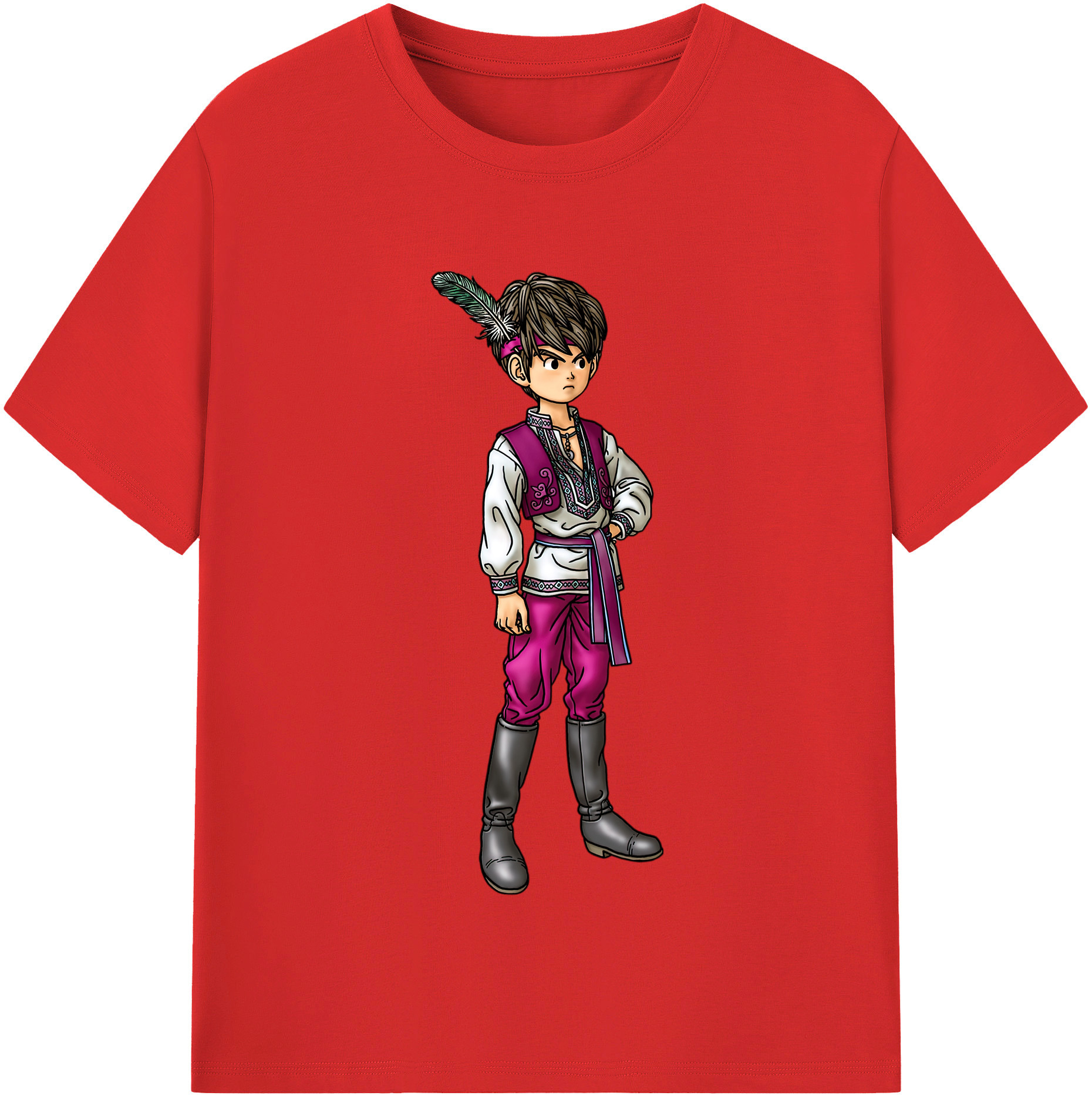 （画像用） ドラゴンクエスト Doragon Kuesuto Dragon Quest 綿100％半袖Tシャツ（フロントプリント）