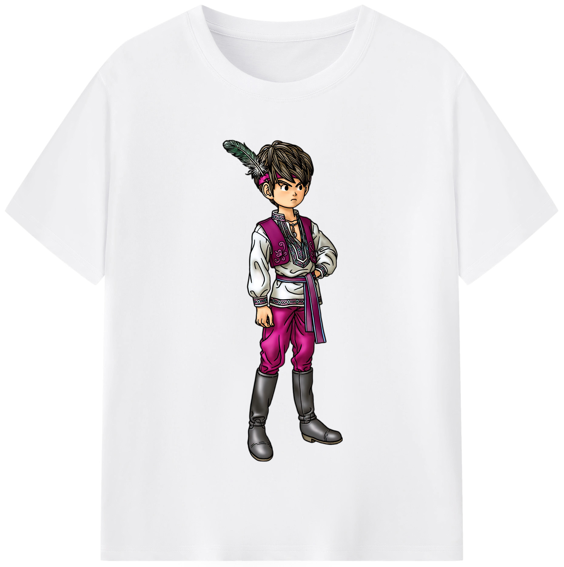（画像用） ドラゴンクエスト Doragon Kuesuto Dragon Quest 綿100％半袖Tシャツ（フロントプリント）