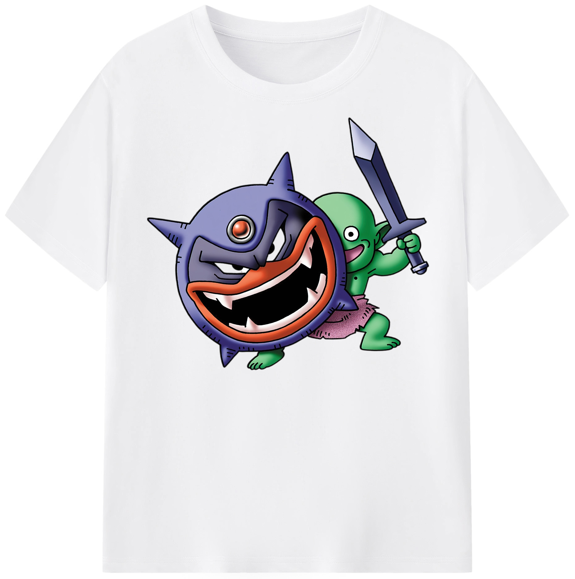 （画像用） ドラゴンクエスト Doragon Kuesuto Dragon Quest 綿100％半袖Tシャツ（フロントプリント）
