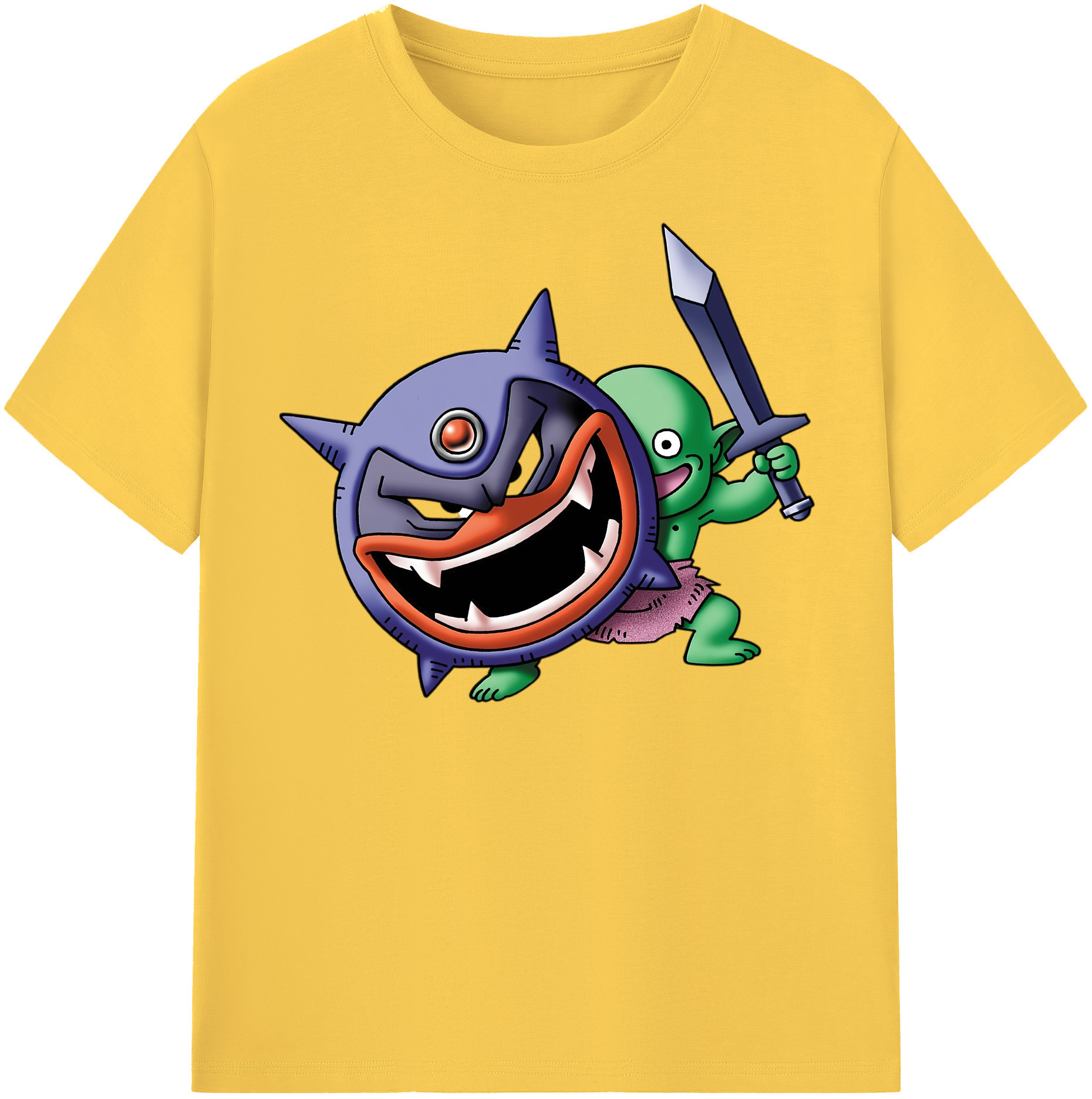 （画像用） ドラゴンクエスト Doragon Kuesuto Dragon Quest 綿100％半袖Tシャツ（フロントプリント）