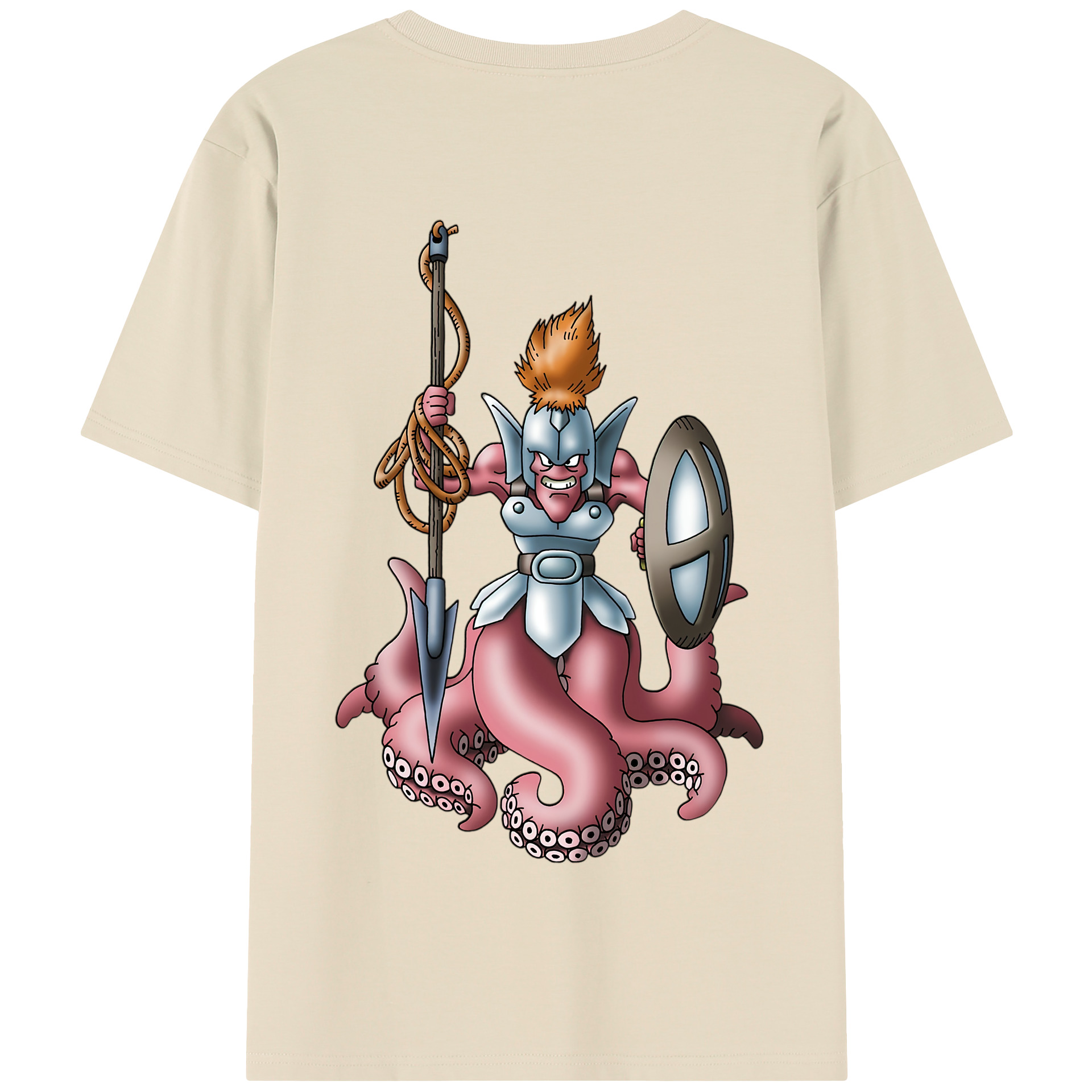 （画像用） ドラゴンクエスト Doragon Kuesuto Dragon Quest 綿100％半袖Tシャツ（背面プリント）