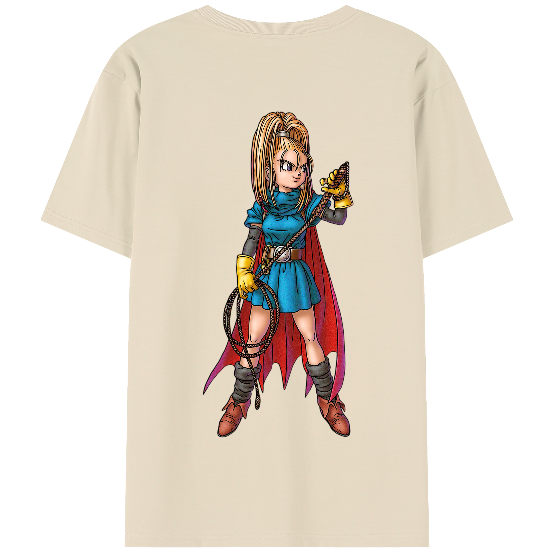 （画像用） ドラゴンクエスト Doragon Kuesuto Dragon Quest 綿100％半袖Tシャツ（背面プリント）