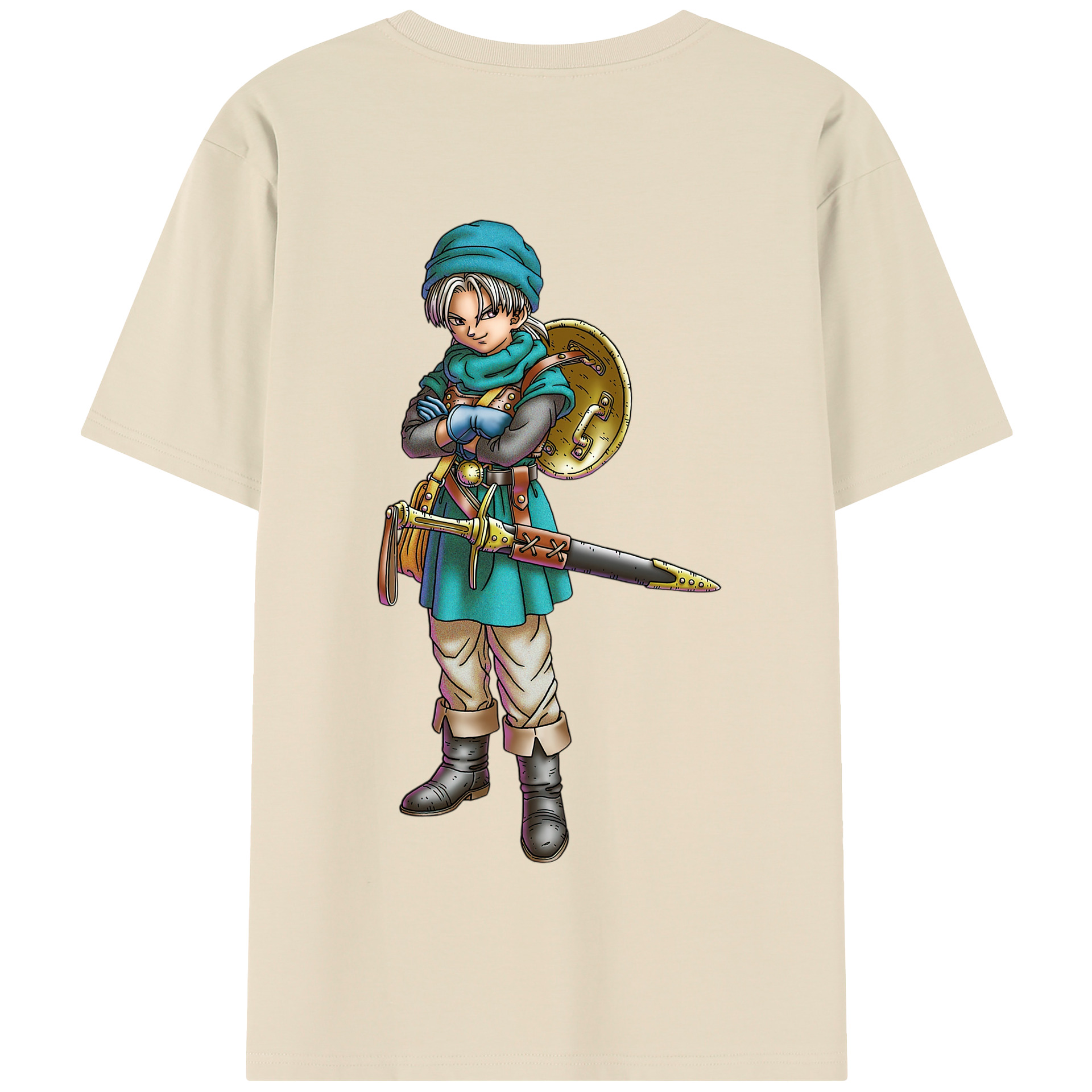 （画像用） ドラゴンクエスト Doragon Kuesuto Dragon Quest 綿100％半袖Tシャツ（背面プリント）