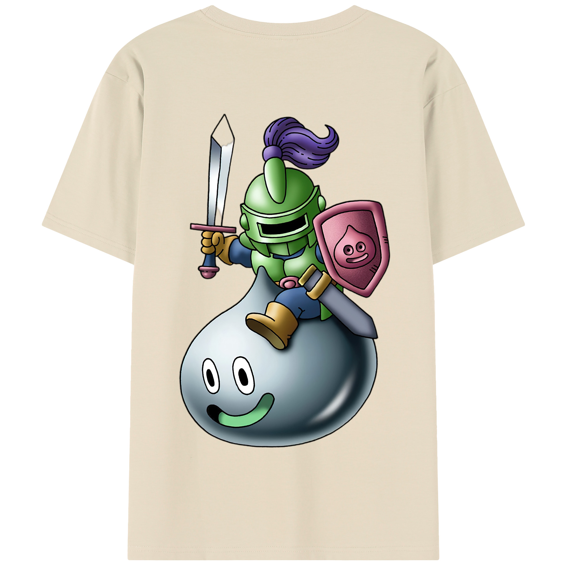 （画像用） ドラゴンクエスト Doragon Kuesuto Dragon Quest 綿100％半袖Tシャツ（背面プリント）