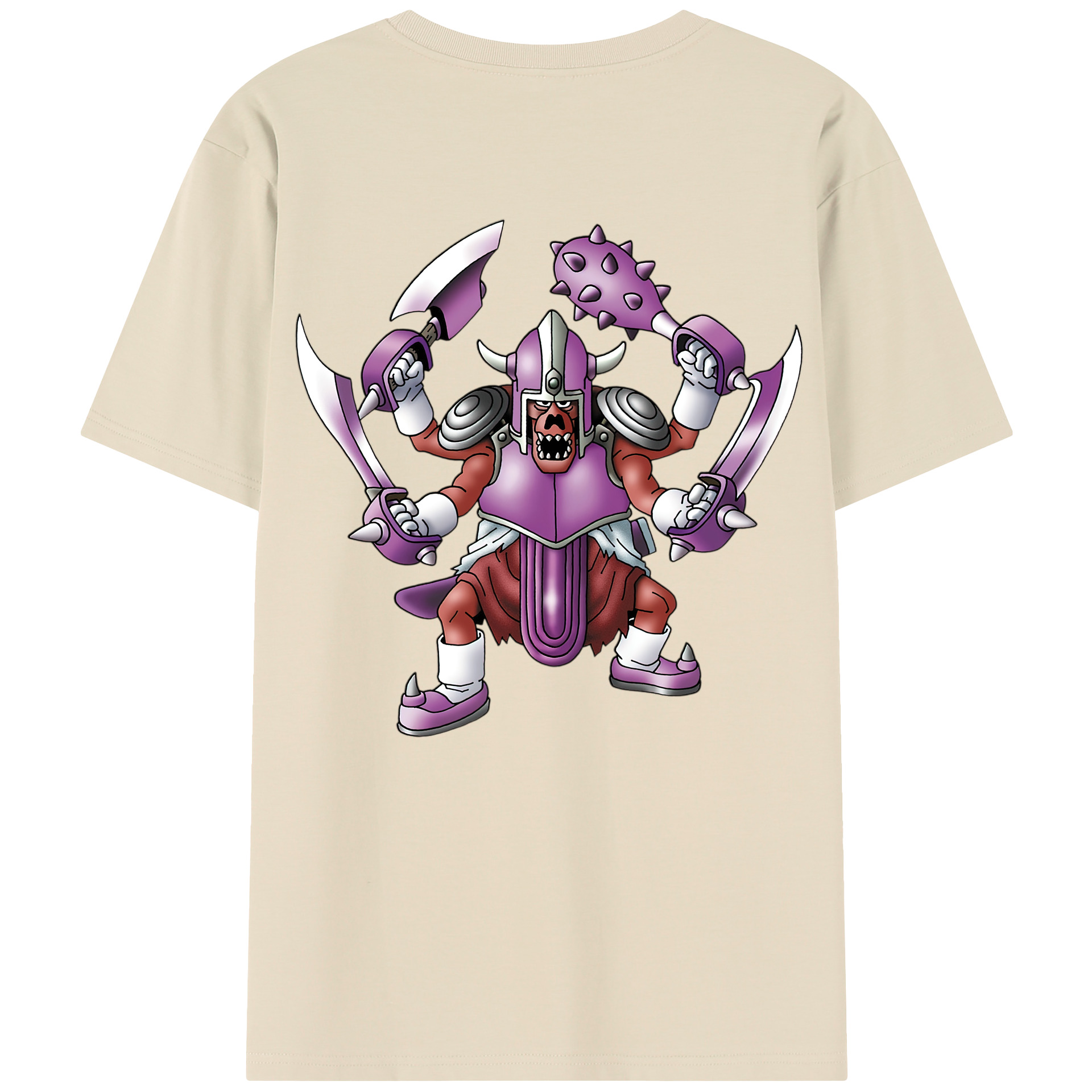 （画像用） ドラゴンクエスト Doragon Kuesuto Dragon Quest 綿100％半袖Tシャツ（背面プリント）