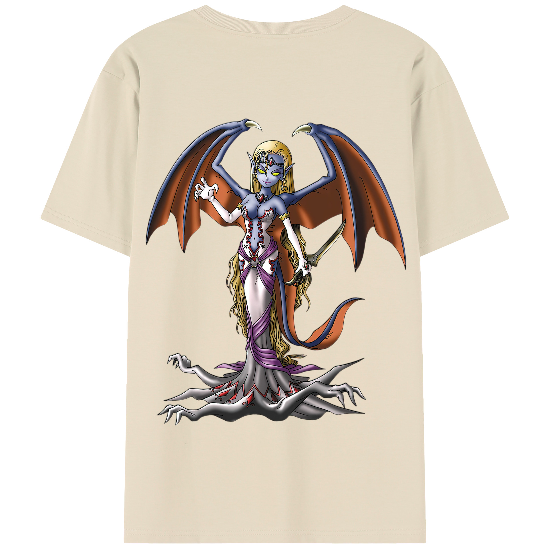（画像用） ドラゴンクエスト Doragon Kuesuto Dragon Quest 綿100％半袖Tシャツ（背面プリント）